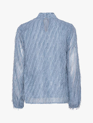 A-VIEW Aiden Long Sleeve Embellished Blouse, Light Blue