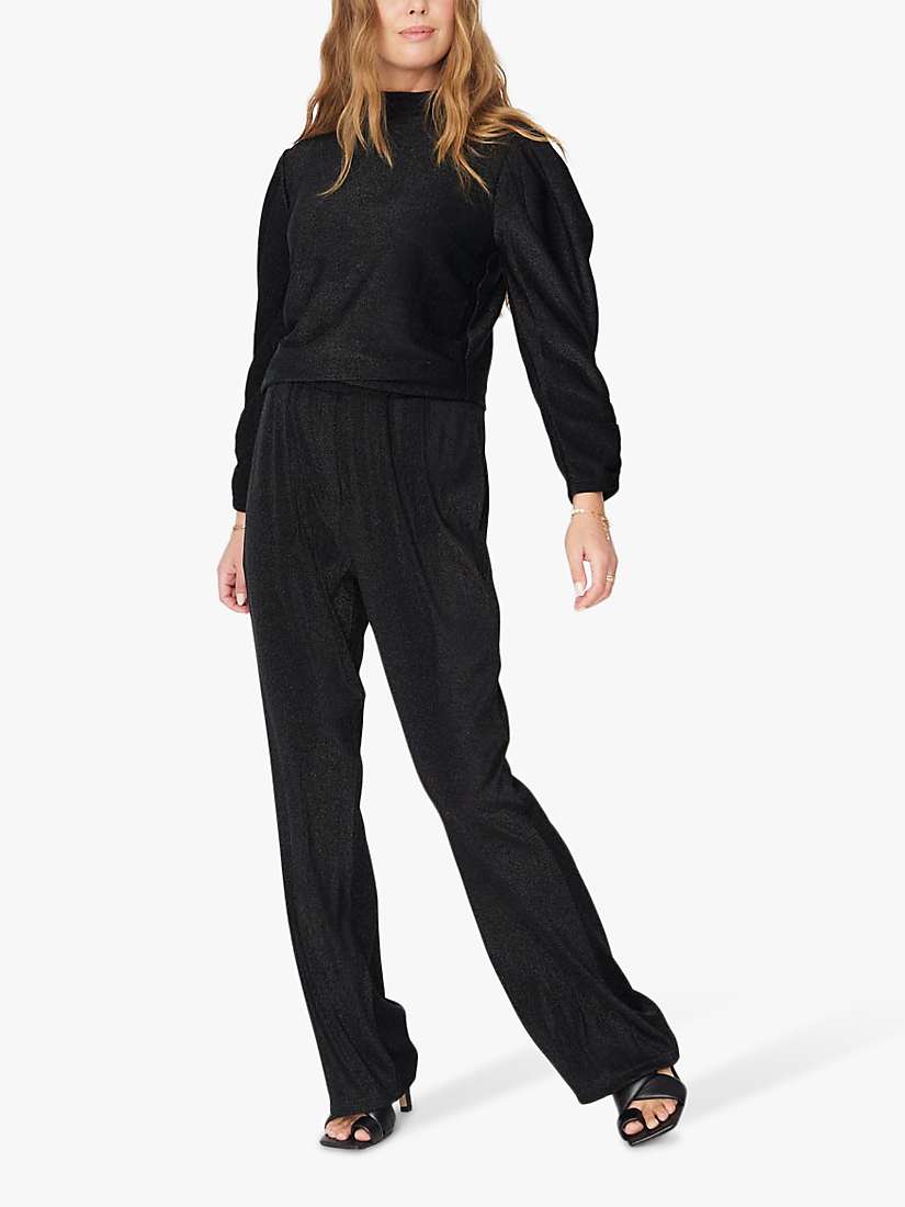 Buy A-VIEW Eva Loose Trousers, Black Online at johnlewis.com