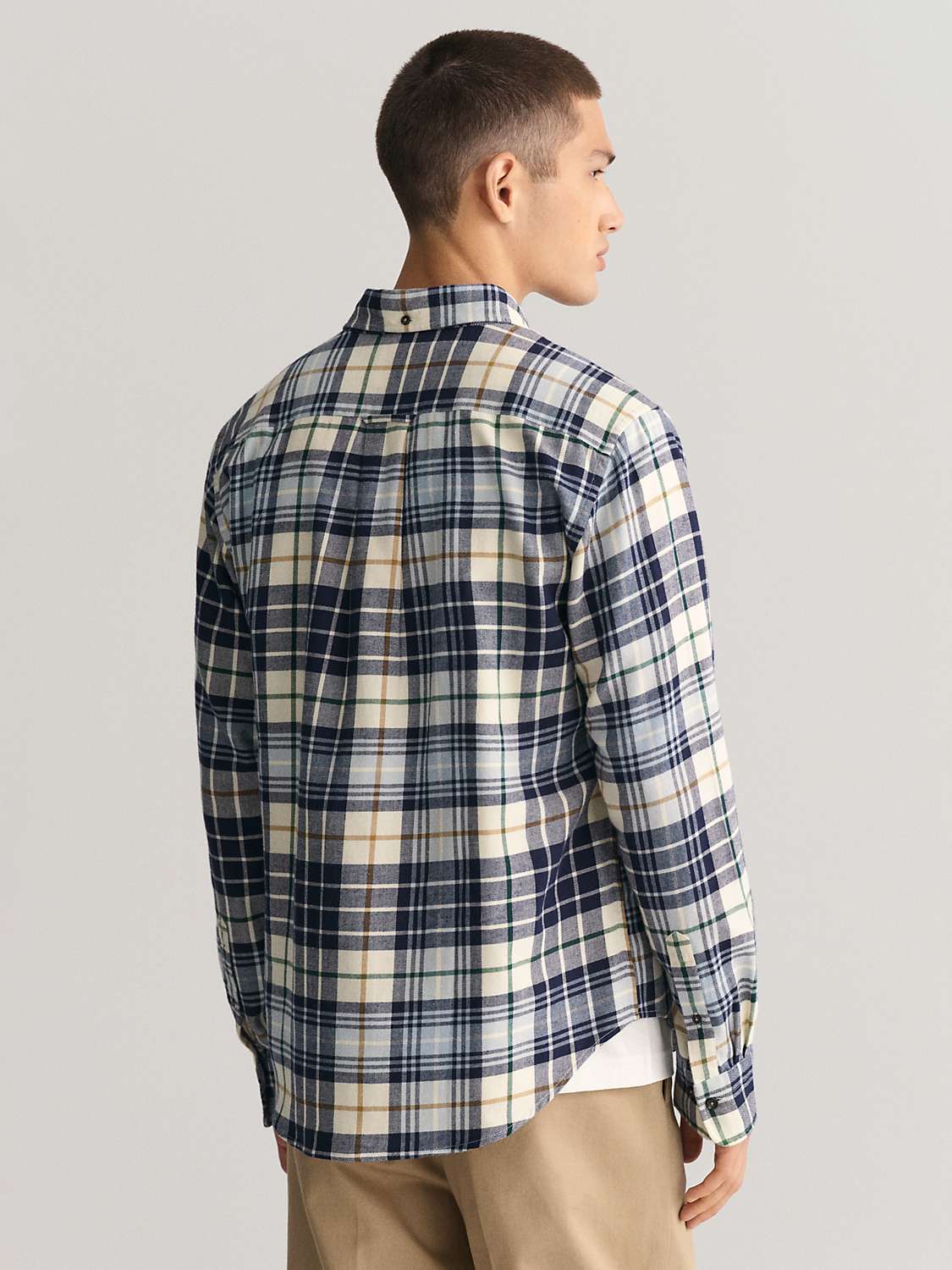 Buy GANT Brushed Cotton Flannel Checked Shirt, Multi Online at johnlewis.com