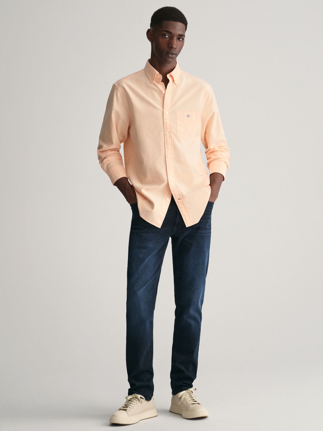 GANT Regular Oxford Long Sleeve Shirt, Apricot, L