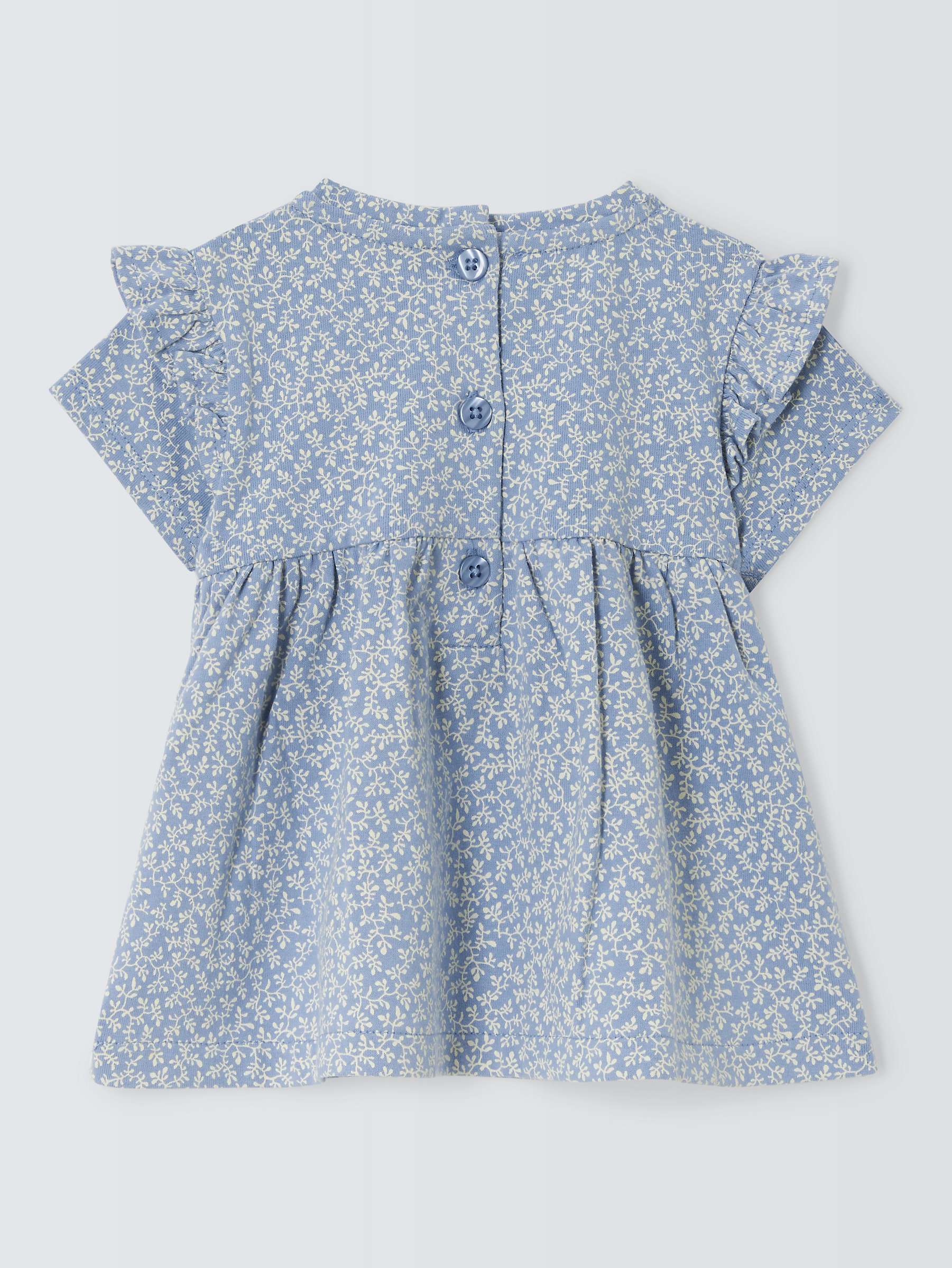 Buy John Lewis Baby Floral Embroidered Border Top, Blue Online at johnlewis.com