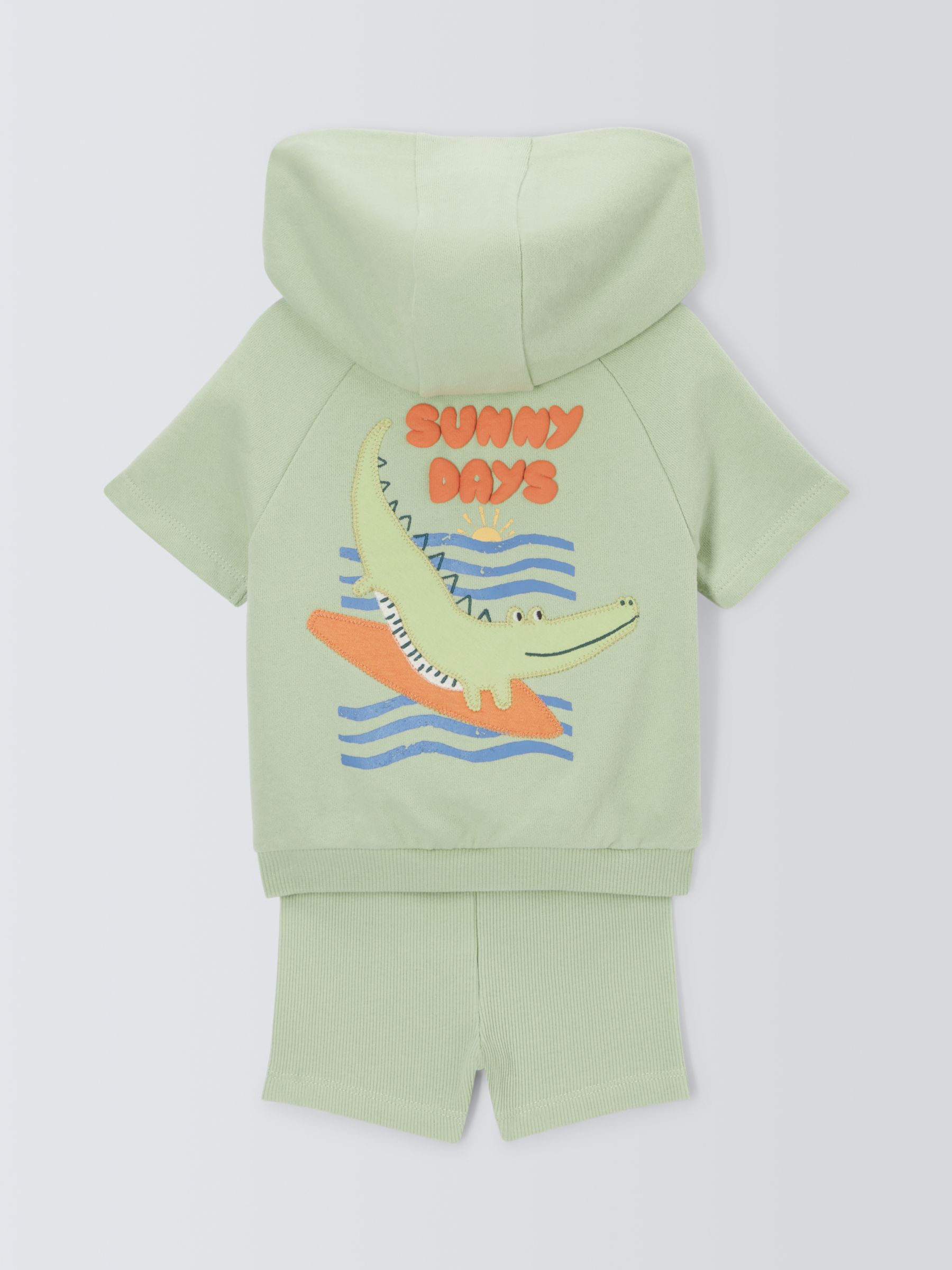 Buy John Lewis Baby Shorts and Hoodie Set, Green Online at johnlewis.com