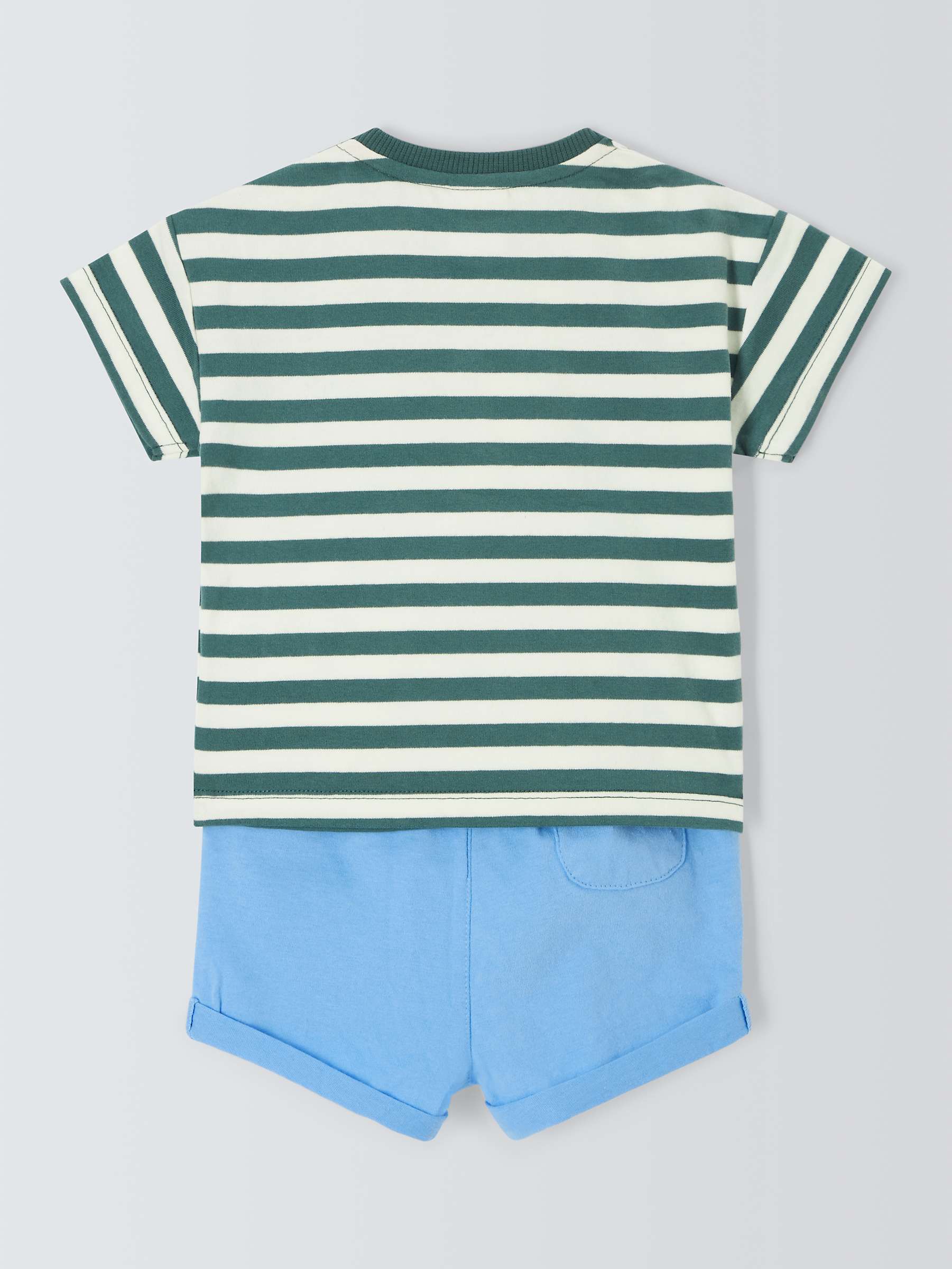 Buy John Lewis Baby Crocodile Stripe T-Shirt & Shorts Set, Green/Multi Online at johnlewis.com
