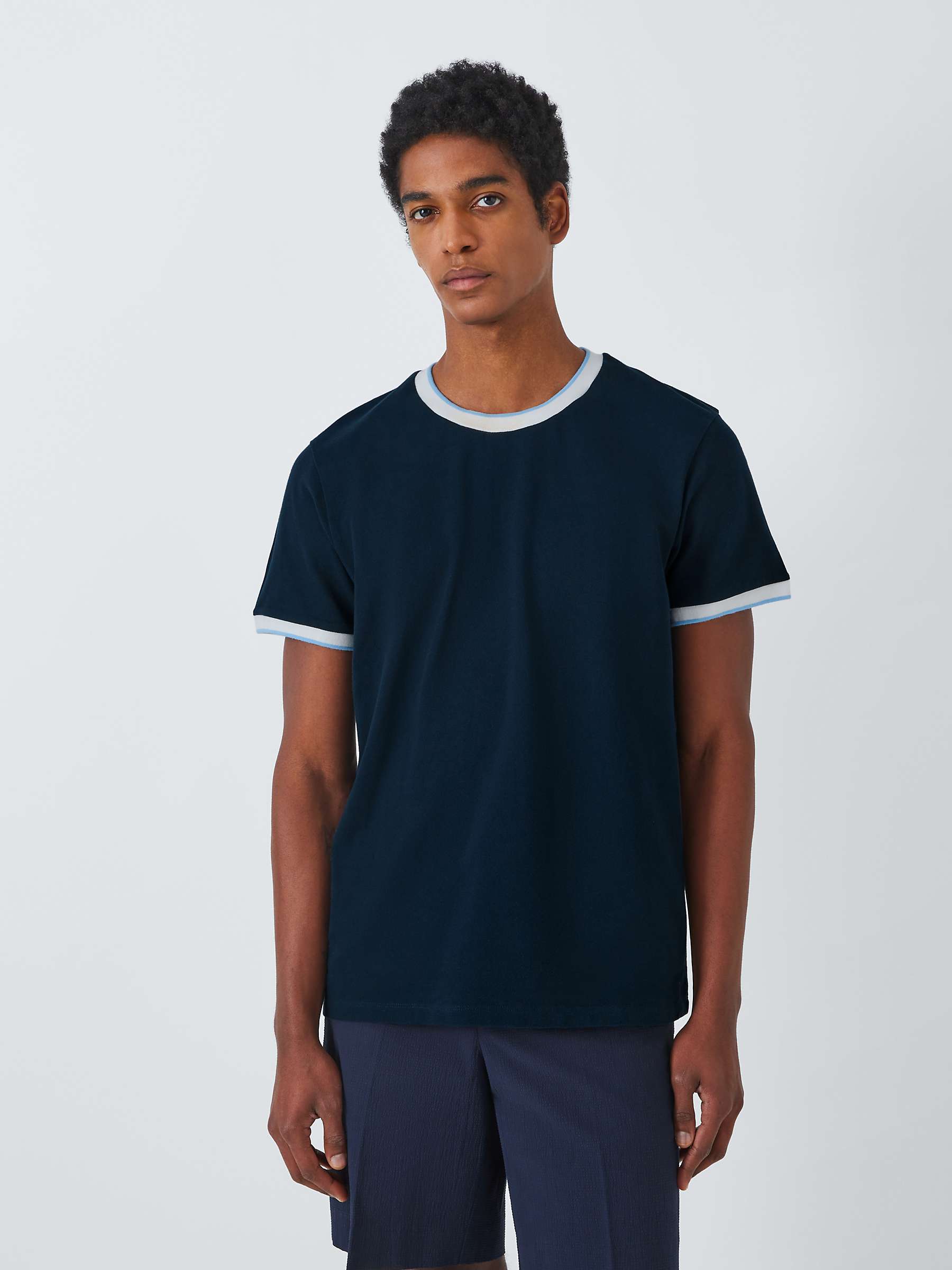 Buy Kin Contrast Trim Textured T-Shirt Online at johnlewis.com