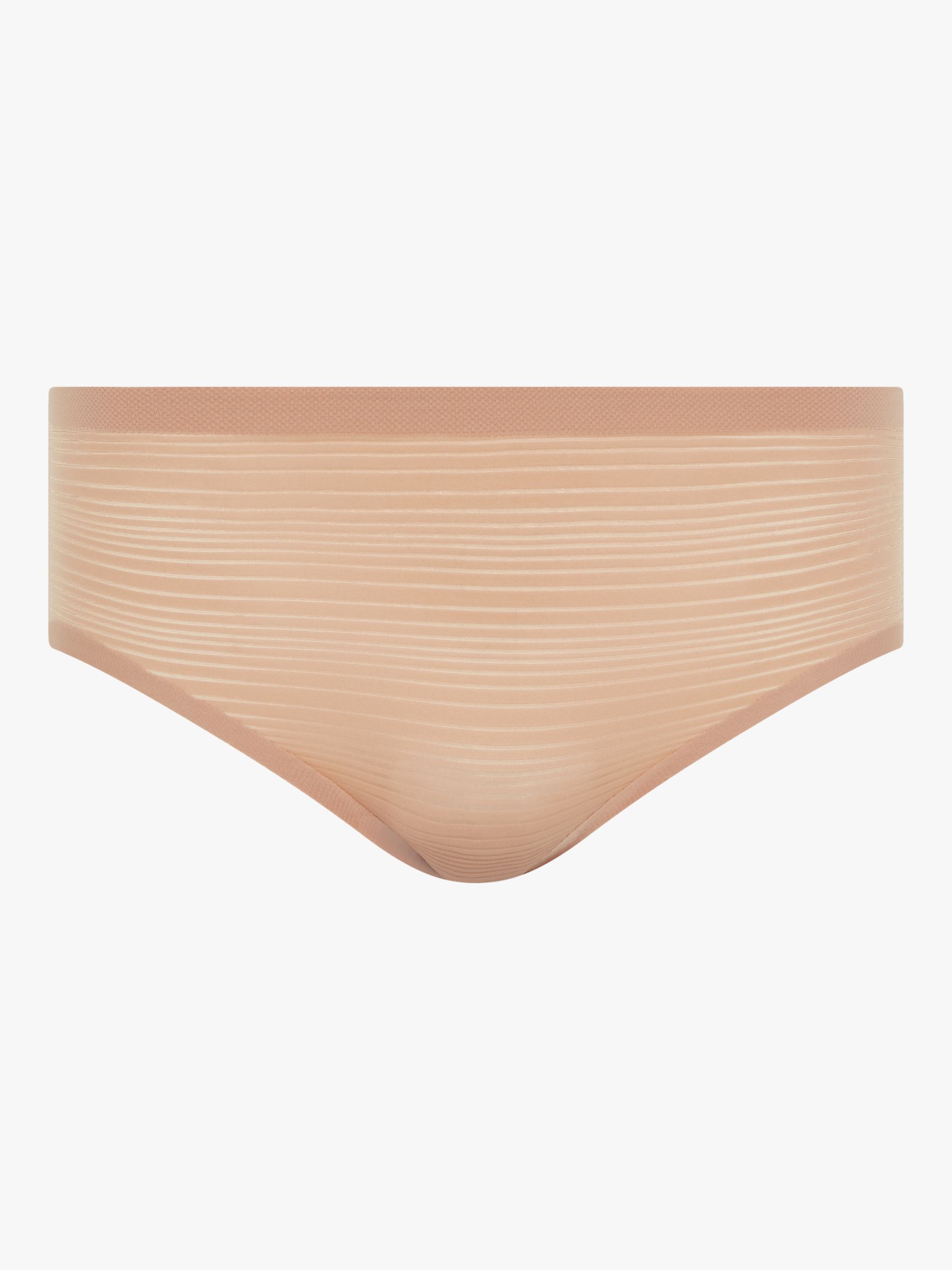 Chantelle Soft Stretch Stripes Hipster Knickers, Clay Nude, One Size