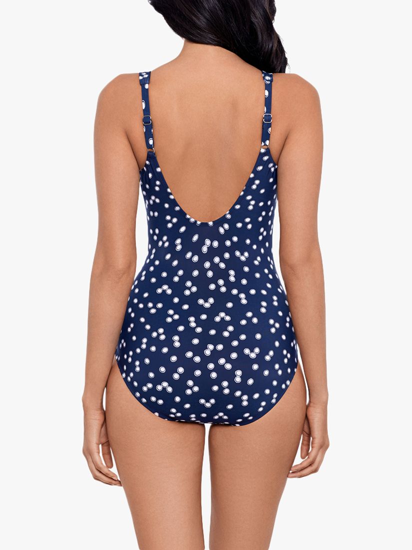 Miraclesuit Oceanus Luminare Spot Print Swimsuit, Navy, 18