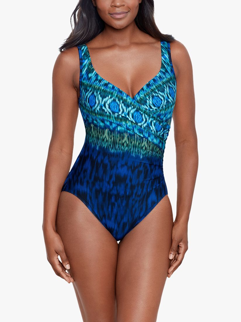 Miraclesuit It's A Wrap Alhambra Swimsuit, Teal, 10