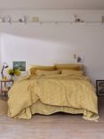 Piglet in Bed Gingham Linen Fitted Sheet, Honey
