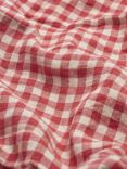 Piglet in Bed Gingham Linen Fitted Sheet, Mineral Red