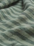 Piglet in Bed Pembroke Stripe Linen Flat Sheet, Pine Green