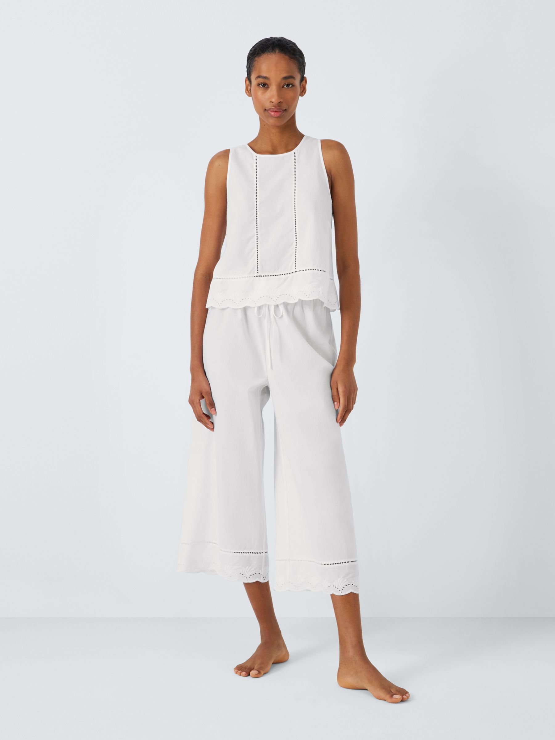 Buy John Lewis Cadee Pointelle Sleeveless Cropped Pyjamas Online at johnlewis.com