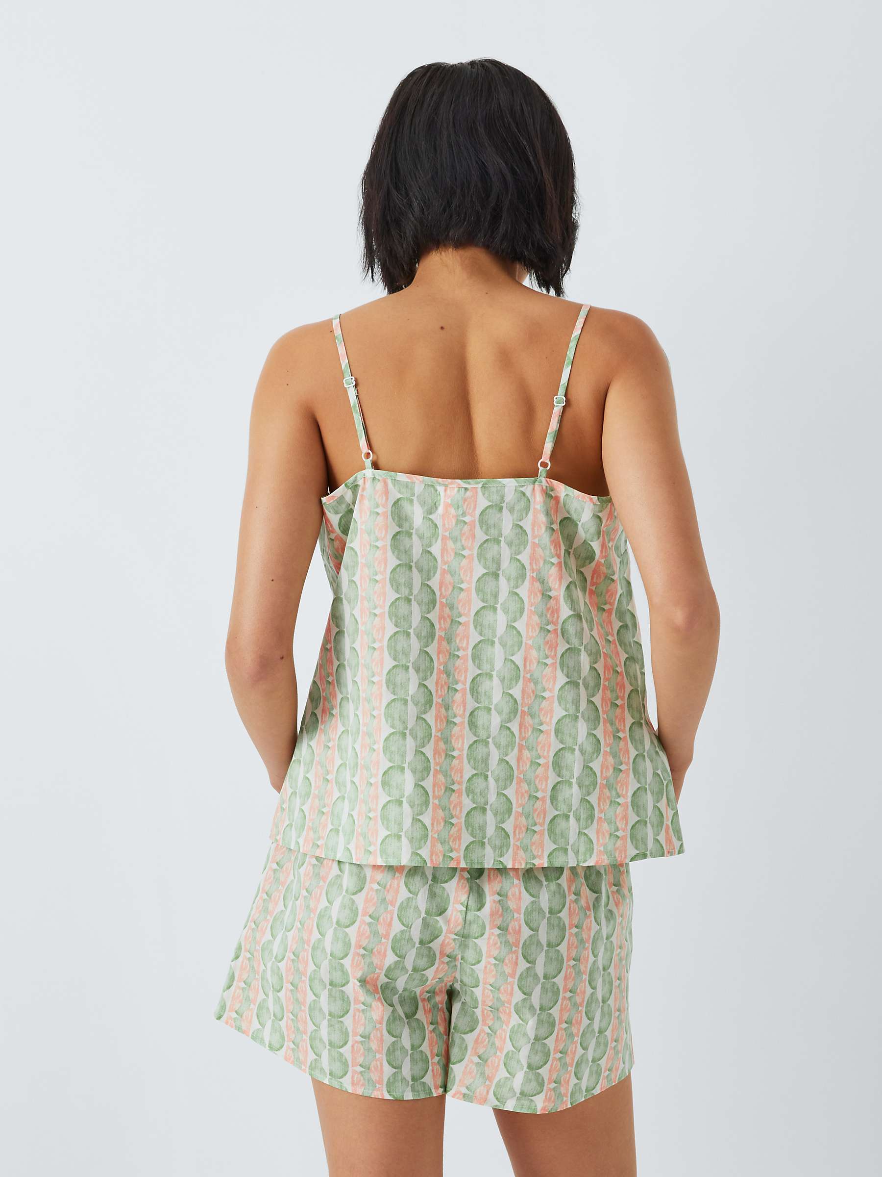 Buy John Lewis Chelsea Circle Cami Short Pyjama Set, Sage/Peach Online at johnlewis.com