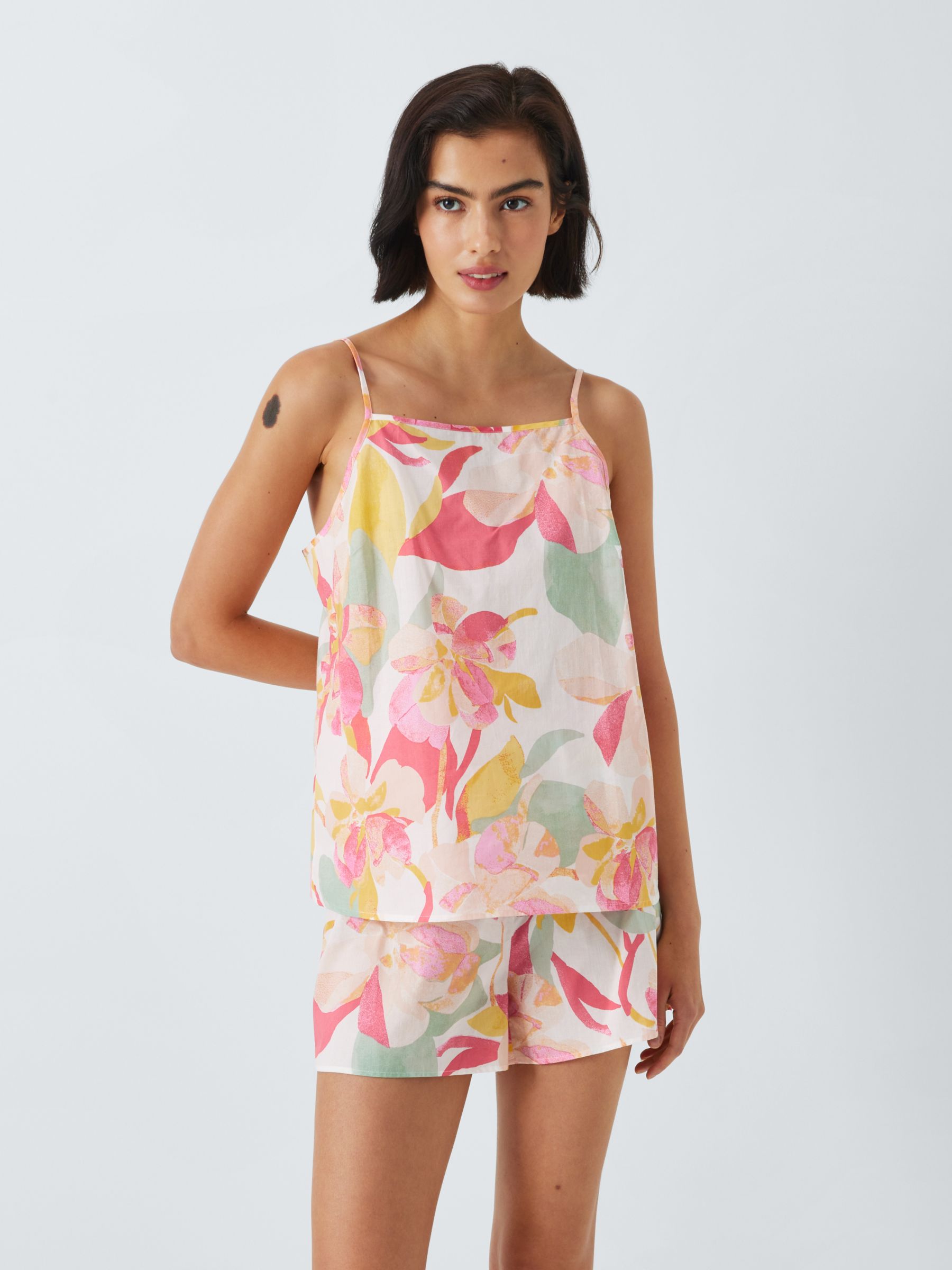 Buy John Lewis Farrah Floral Cami Short Pyjama Set, Ivory/Coral Online at johnlewis.com