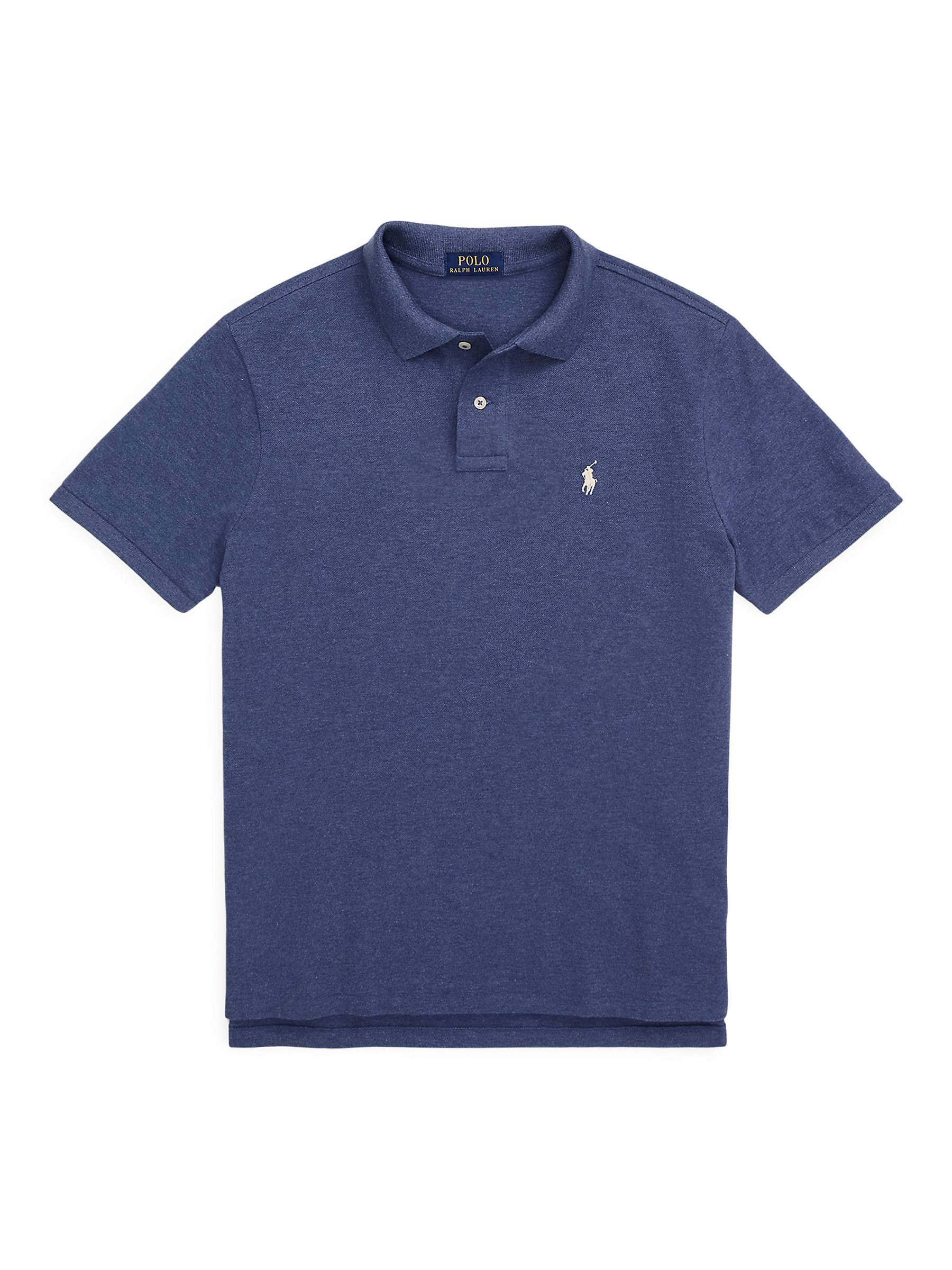 Polo Ralph Lauren Slim Fit Mesh Polo Shirt, Blue at John Lewis & Partners