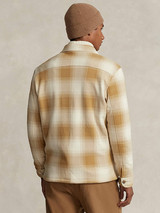Polo Ralph Lauren Plaid Fleece Shirt Jacket, Camel