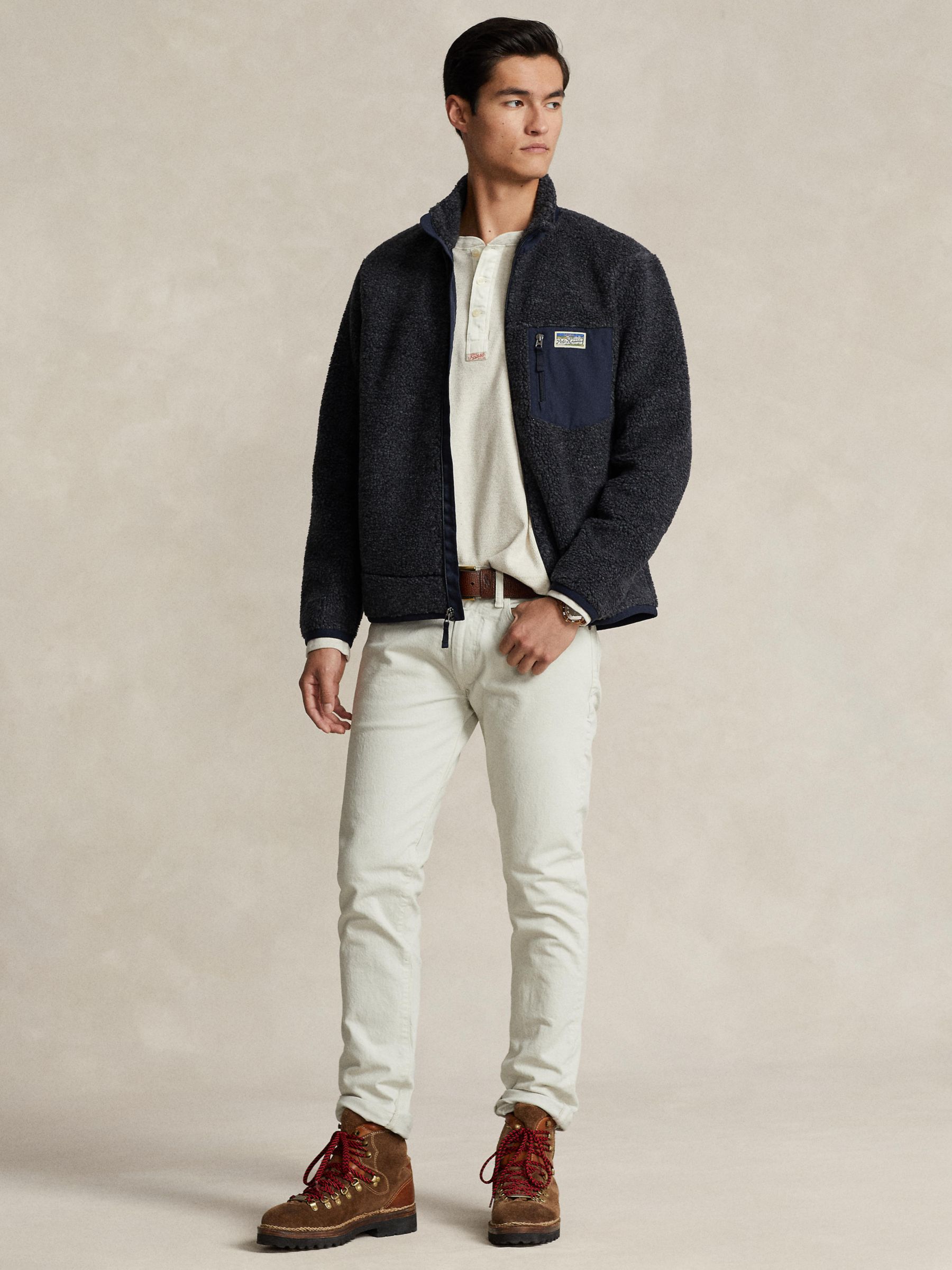 Polo Ralph Lauren Pile Fleece Jacket, Aviator Navy Marl, M