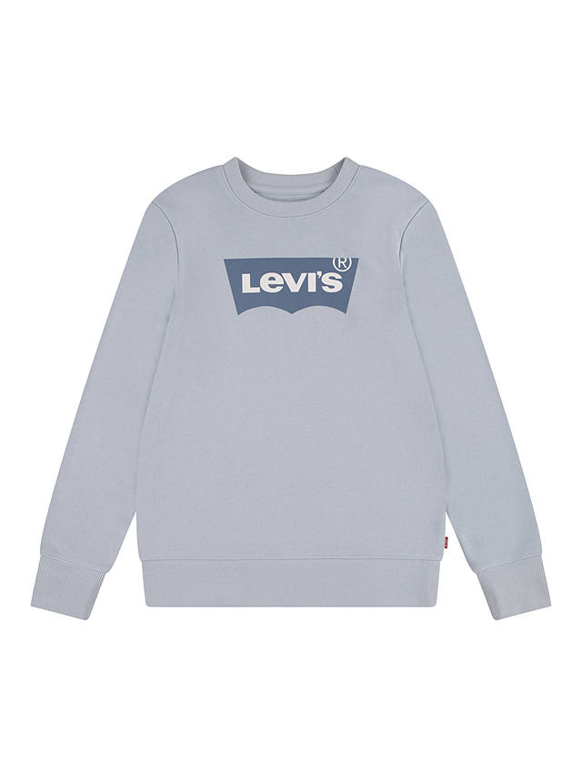 Levi's Kids' Crew Neck Batwing Logo Sweatshirt, Niagra Mist