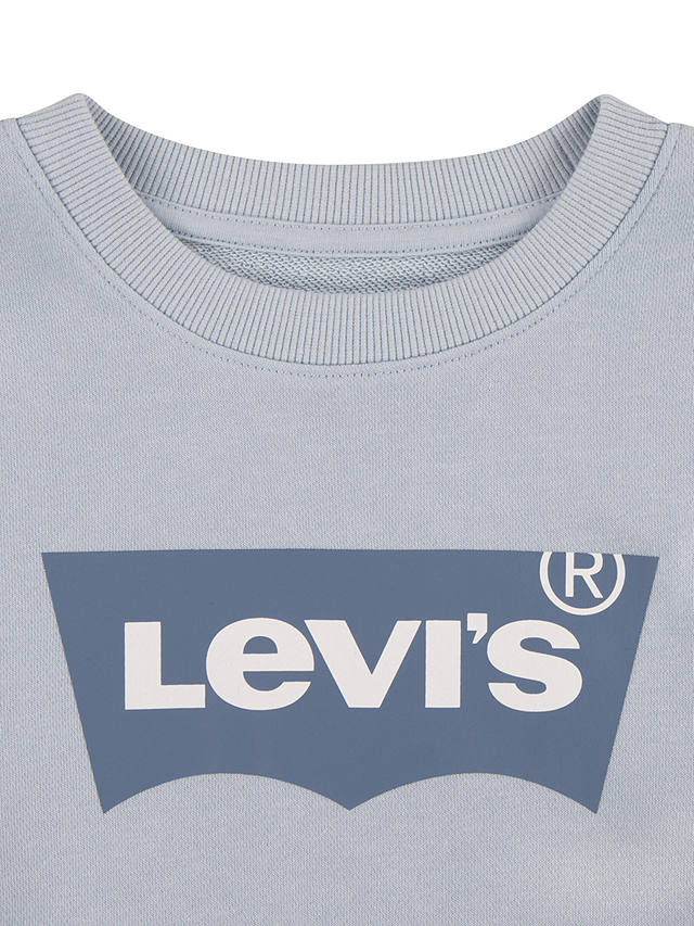 Levi's Kids' Crew Neck Batwing Logo Sweatshirt, Niagra Mist