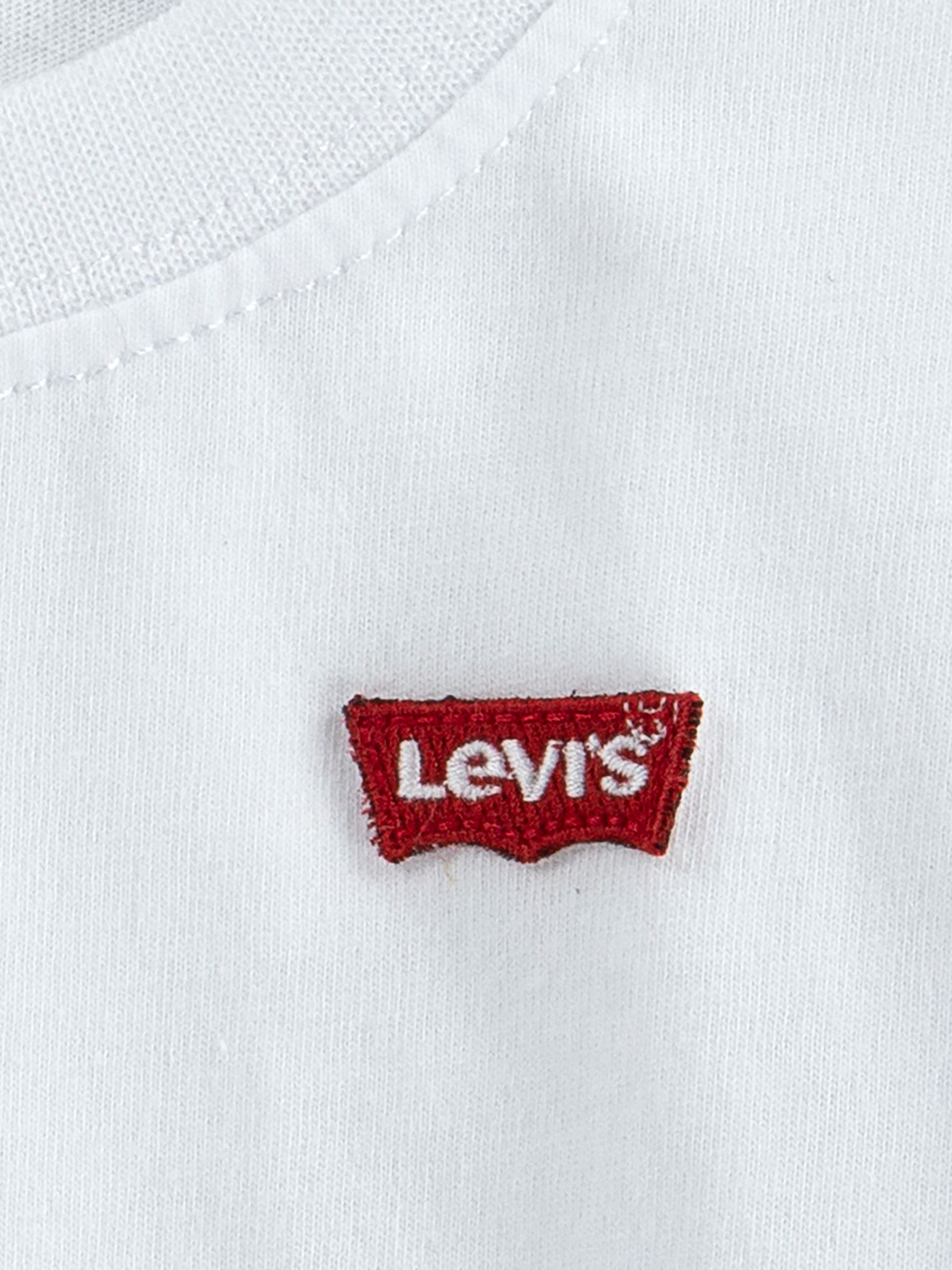 Levi's Kids' Mini Batwing Logo Long Sleeve T-Shirt, White, 10 years