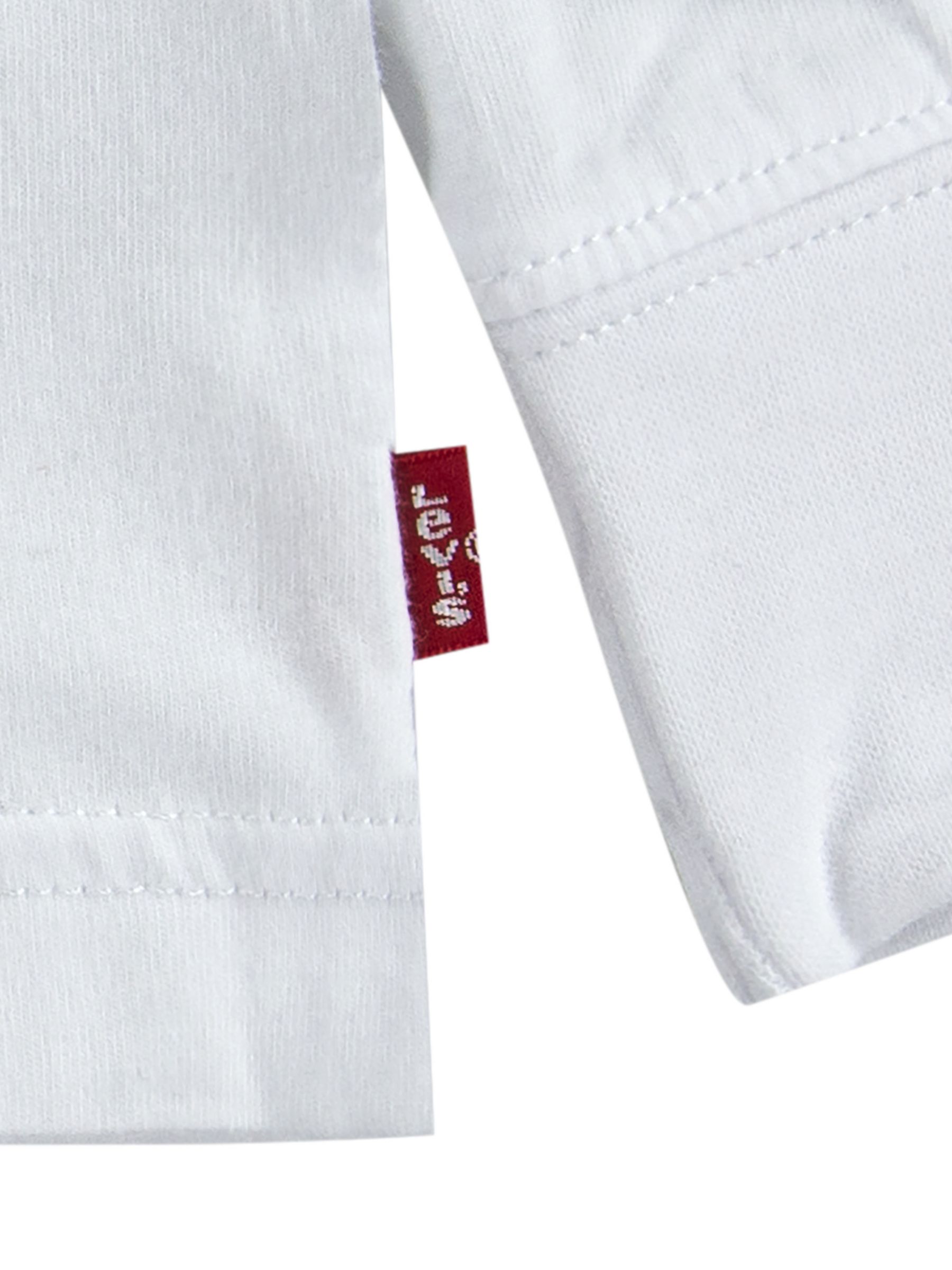 Levi's Kids' Mini Batwing Logo Long Sleeve T-Shirt, White, 10 years