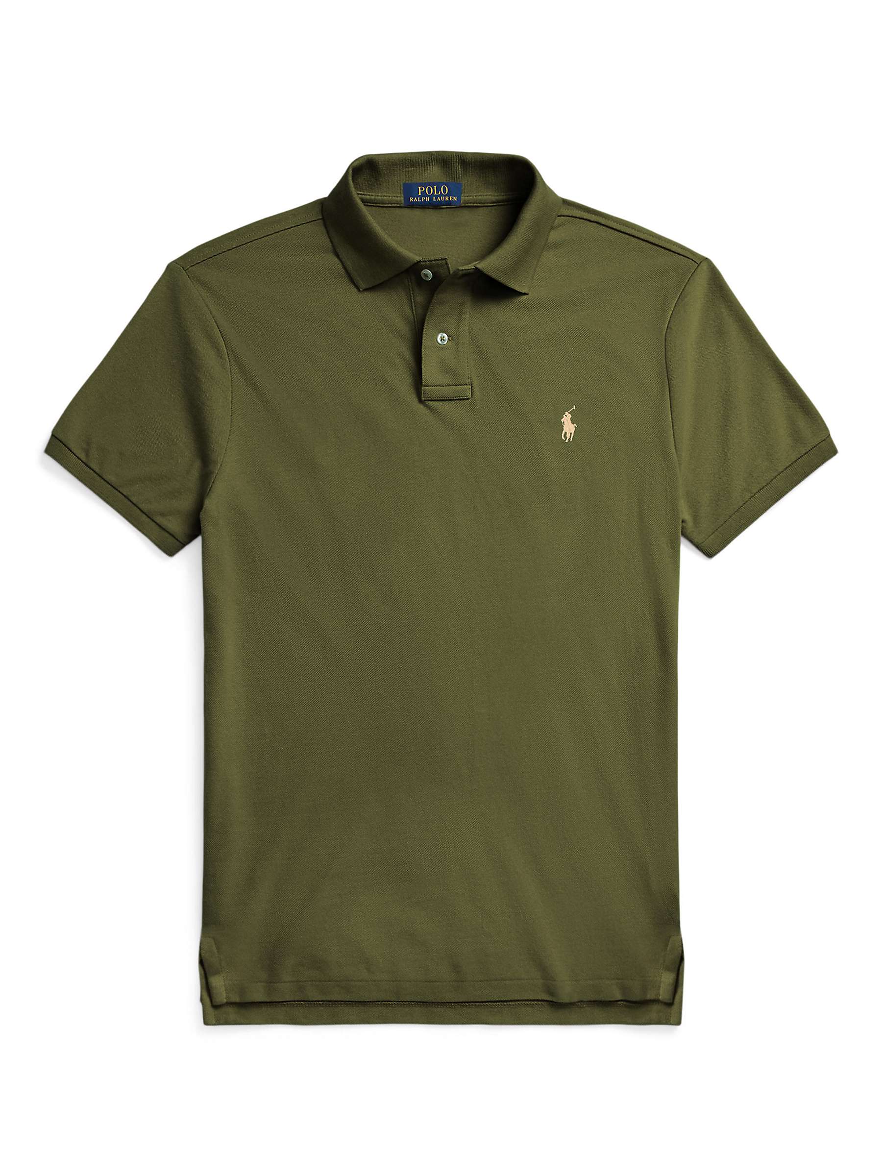Buy Polo Ralph Lauren Short Sleeve Knit Polo Shirt, Green Online at johnlewis.com