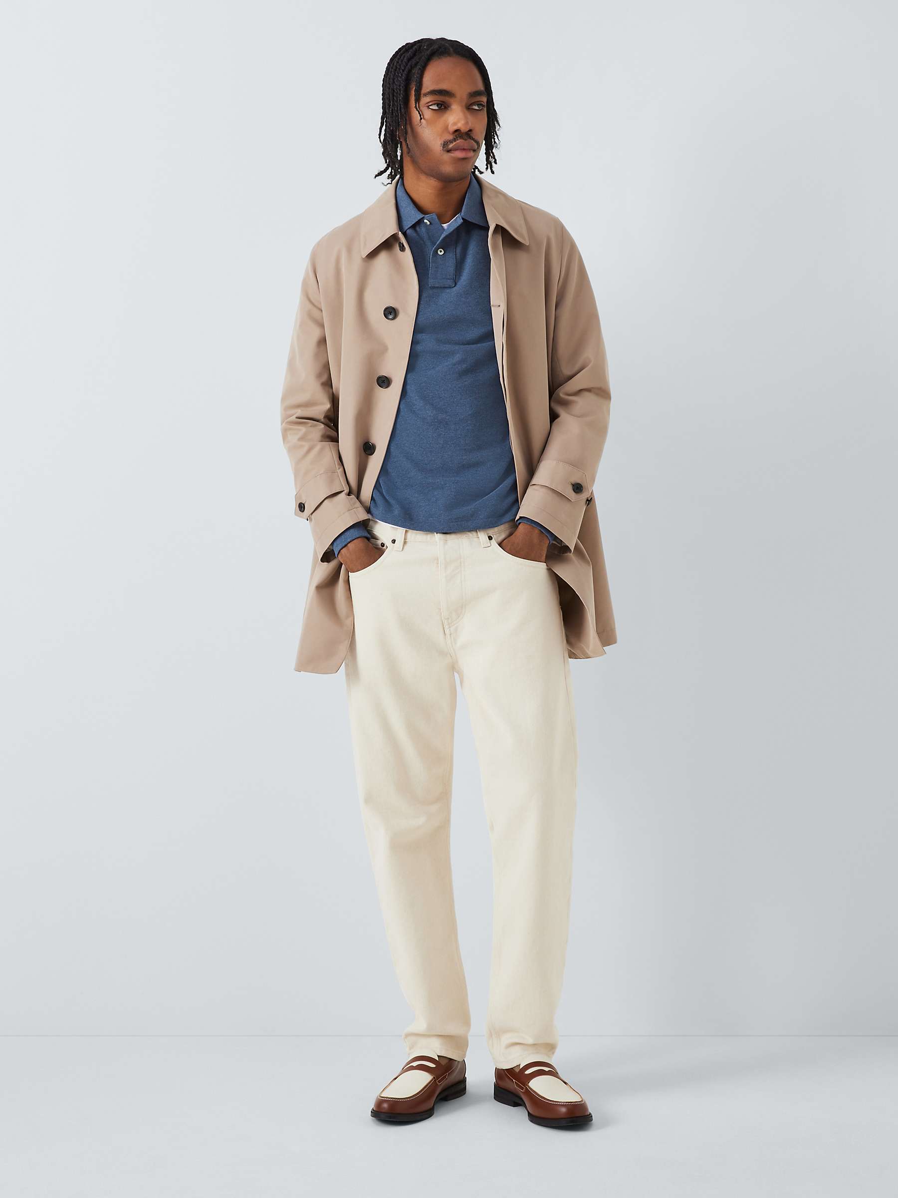 Buy Polo Ralph Lauren Slim Fit Mesh Long Sleeve Polo Shirt, Blue Online at johnlewis.com
