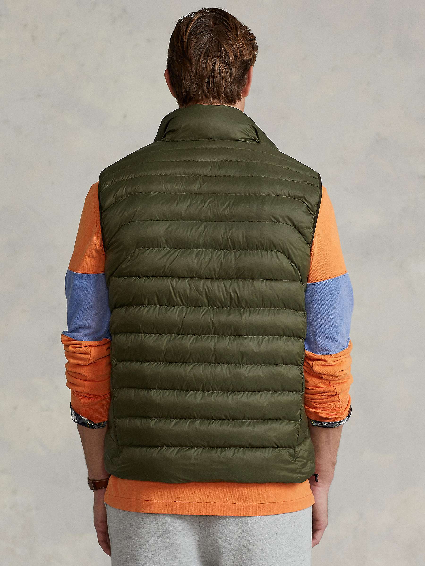 Buy Polo Ralph Lauren Terra Packable Recycled Fill Gilet, Olive Online at johnlewis.com