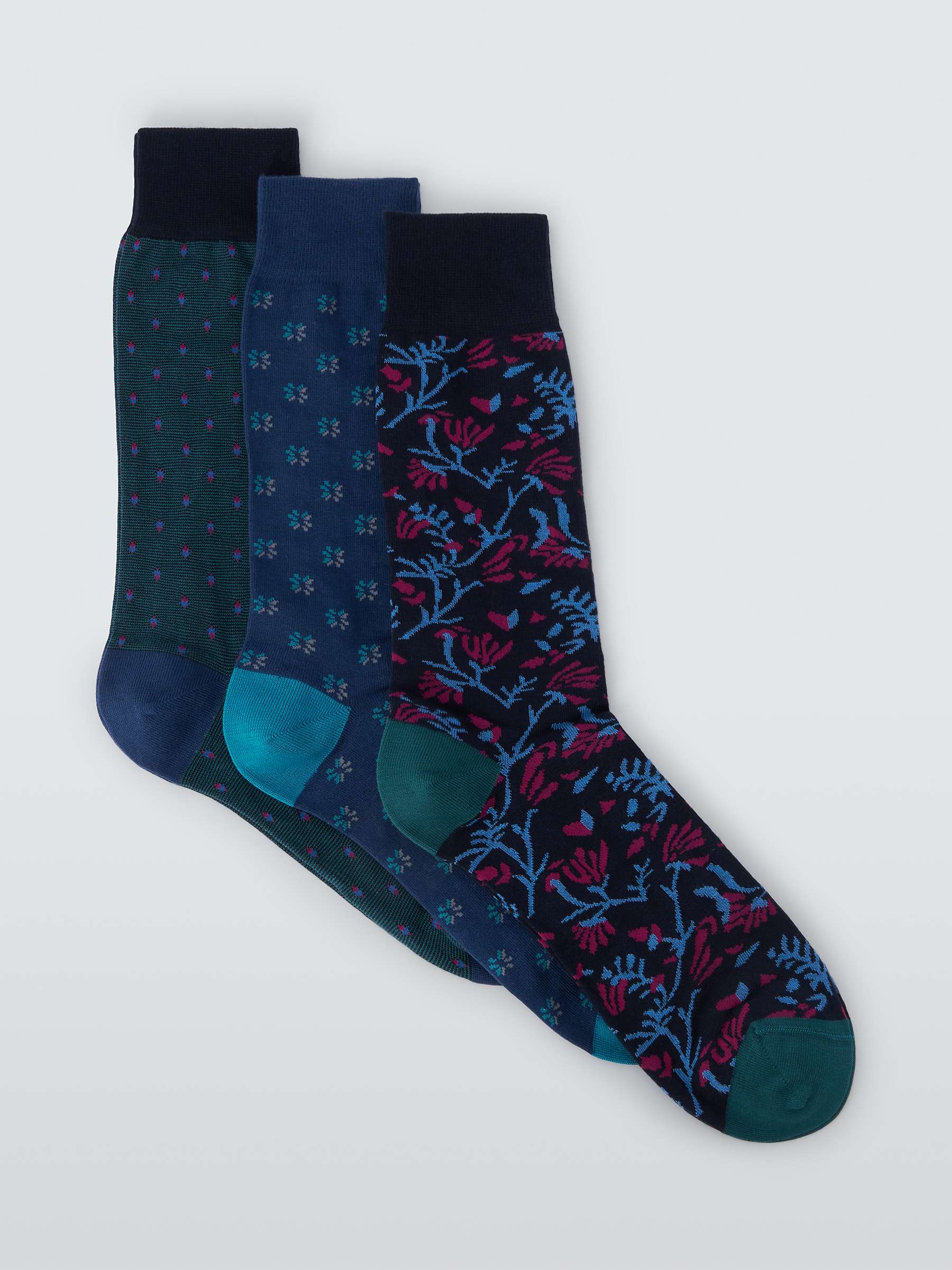 Buy John Lewis Premium Socks, Pack of 3, Multi Online at johnlewis.com