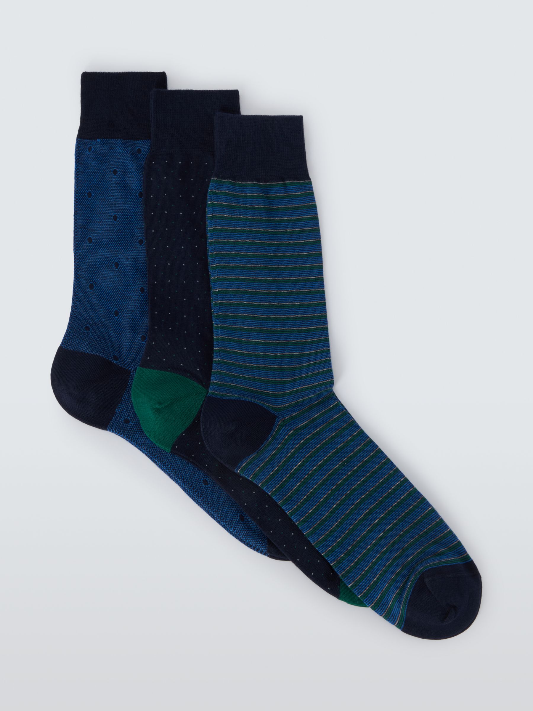 Buy John Lewis Premium Socks, Pack of 3, Multi Online at johnlewis.com