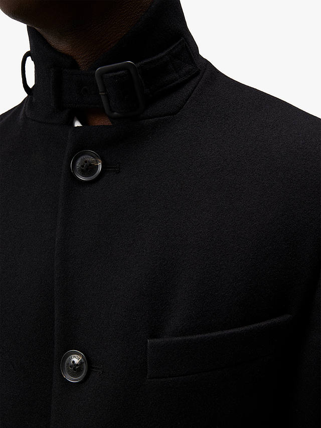 J.Lindeberg Holger Melton Wool Blend Coat, Black