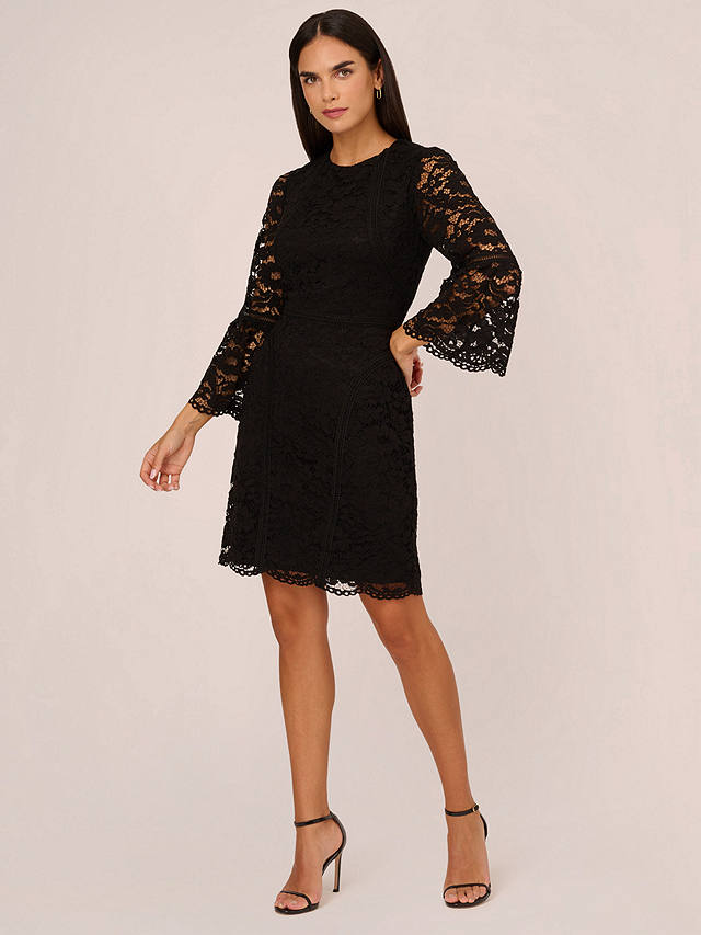 Adrianna Papell Lace Short Dress, Black