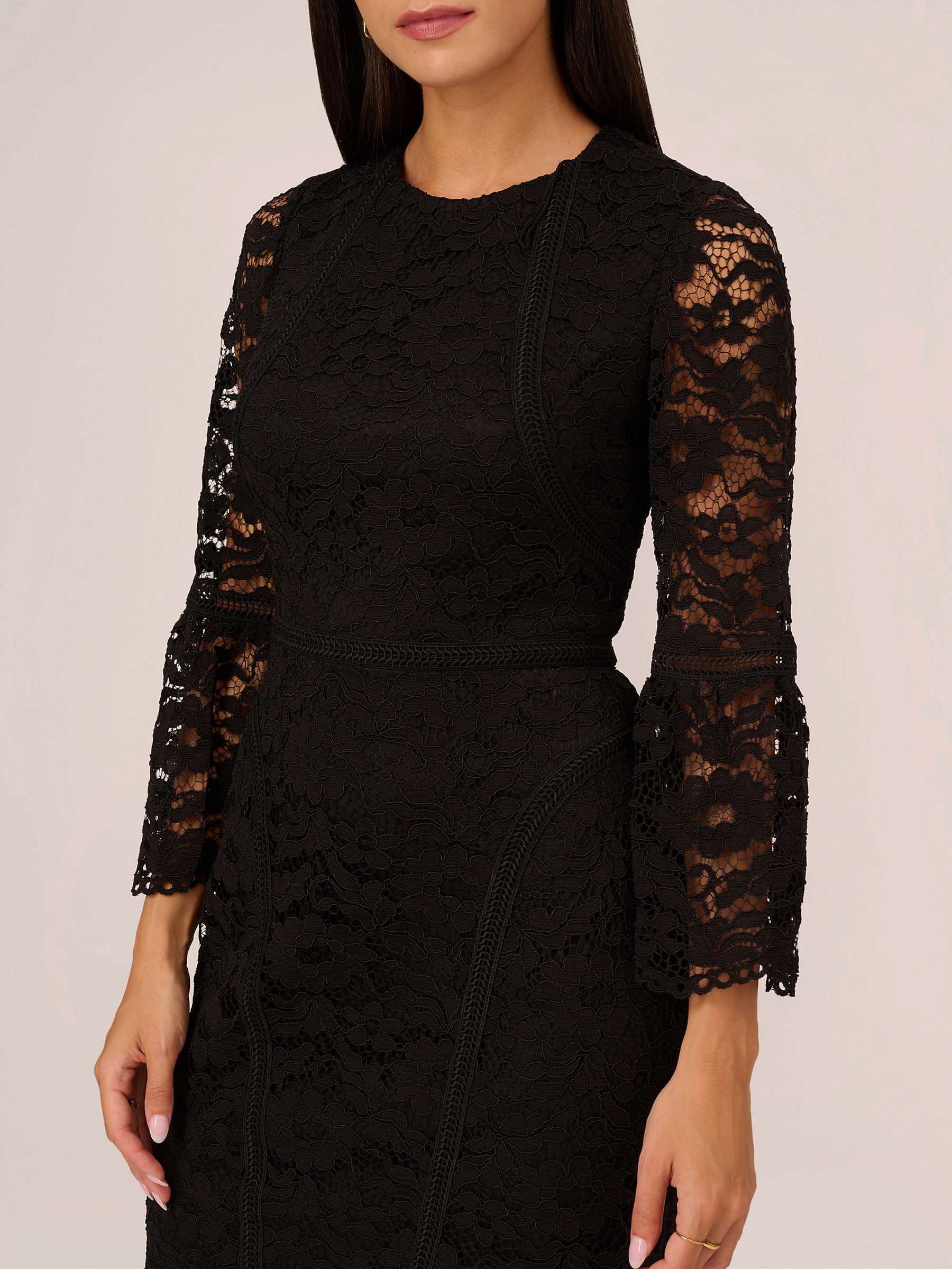 Buy Adrianna Papell Lace Short Dress, Black Online at johnlewis.com