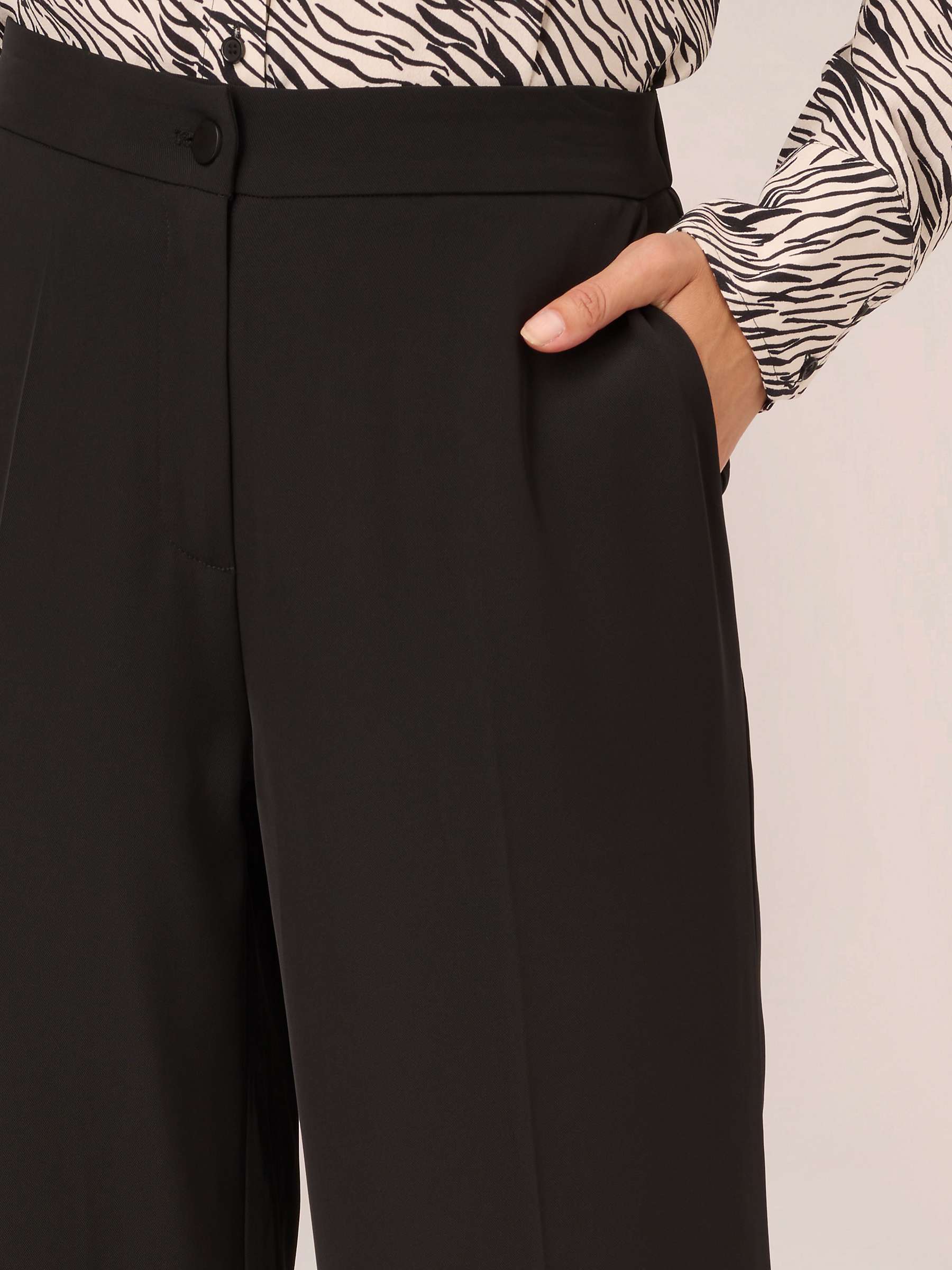 Buy Adrianna Papell Wide Leg Cropped Trousers, Black Online at johnlewis.com