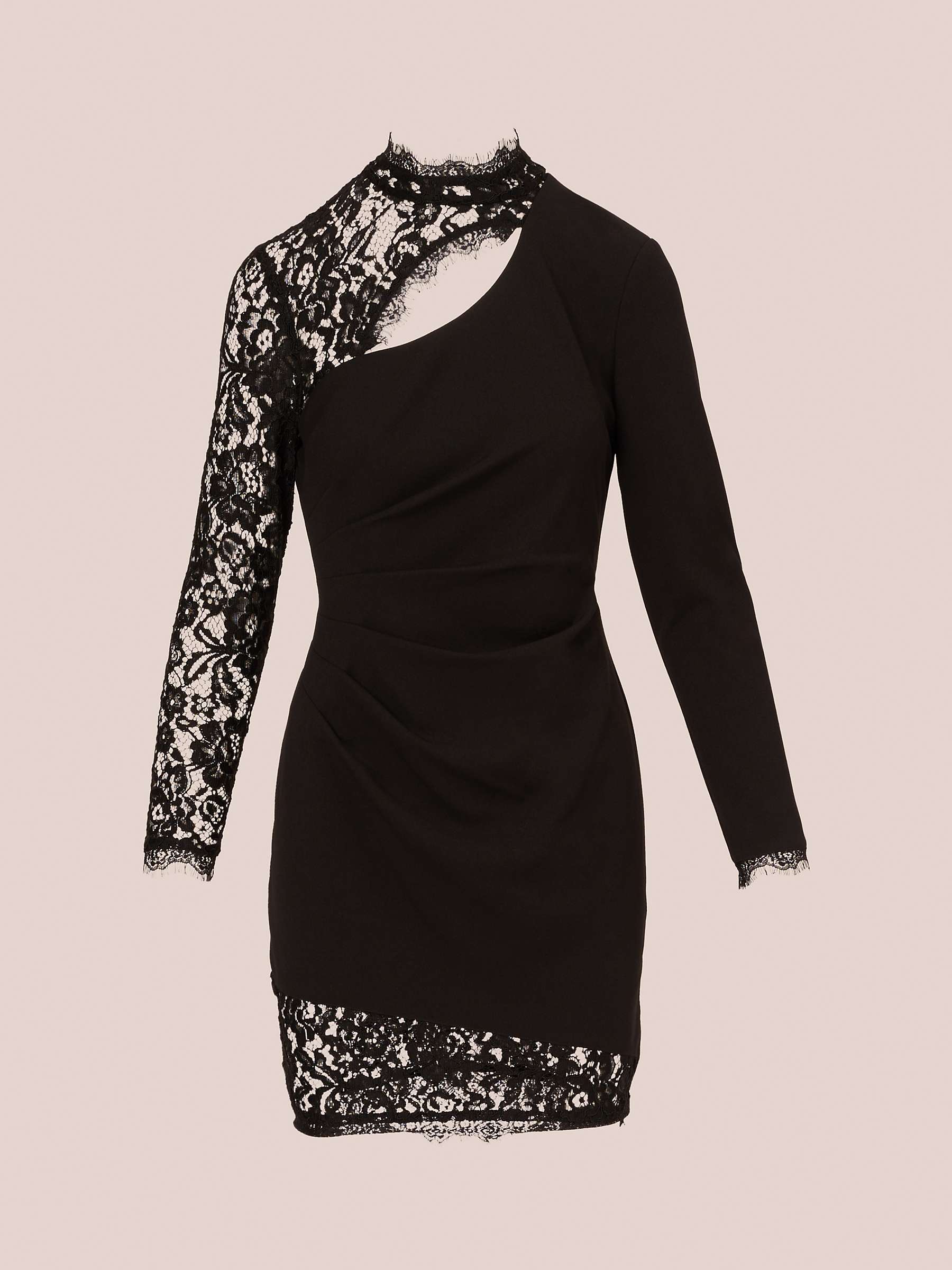 Buy Aidan by Adrianna Papell Lace and Stretch Crepe Mini Dress, Black Online at johnlewis.com