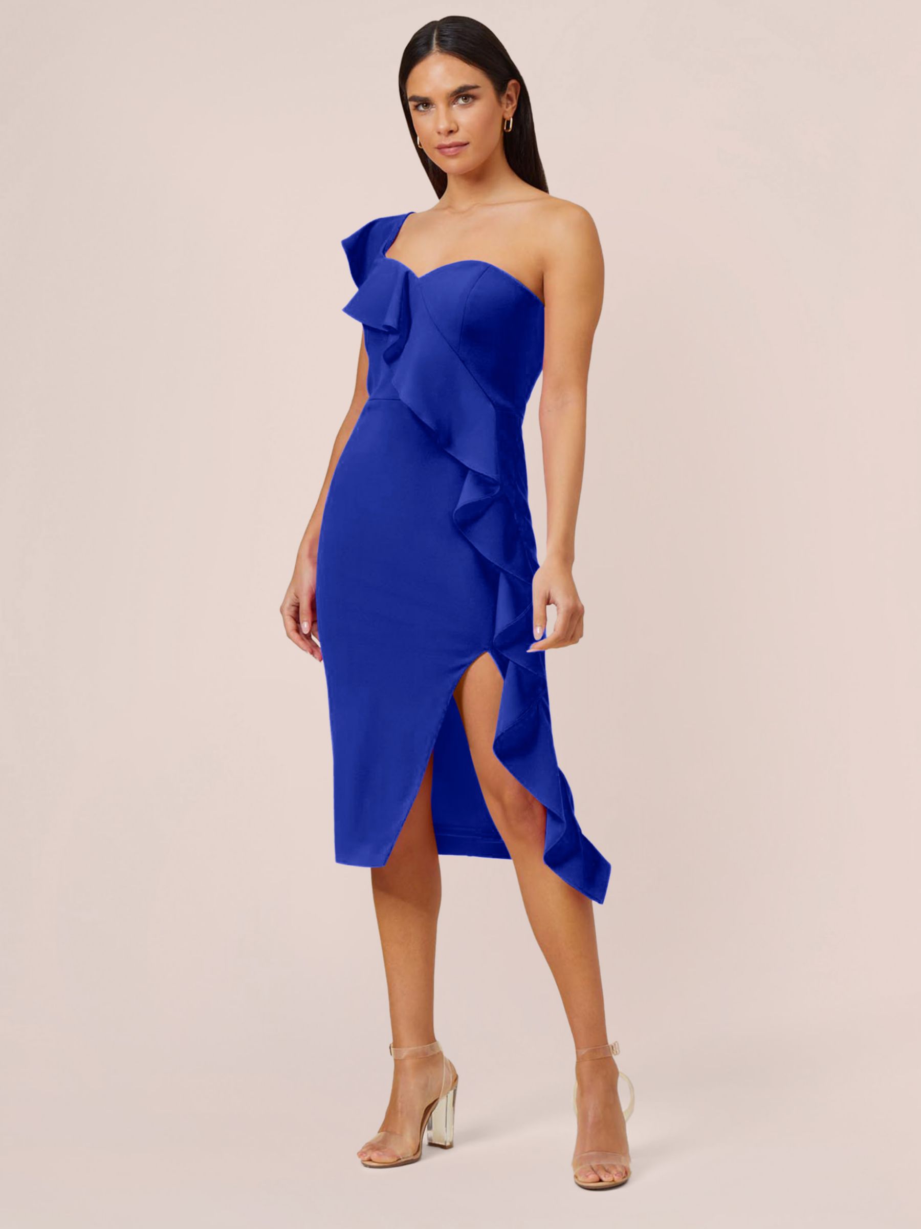 Aidan by Adrianna Papell Knit Crepe Cocktail Dress, Royal Sapphire, 6