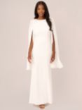 Adrianna Papell Crepe Beaded Cape Sleeve Gown, Ivory