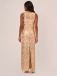Adrianna Papell Studio Sequin Embroidery Maxi Dress, Champagne, Champagne