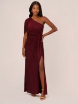 Mango Claudia Asymmetrical Pleated Dress, Medium Purple, 6
