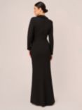 Adrianna Papell Jewel Buttons Maxi Tuxedo Dress, Black