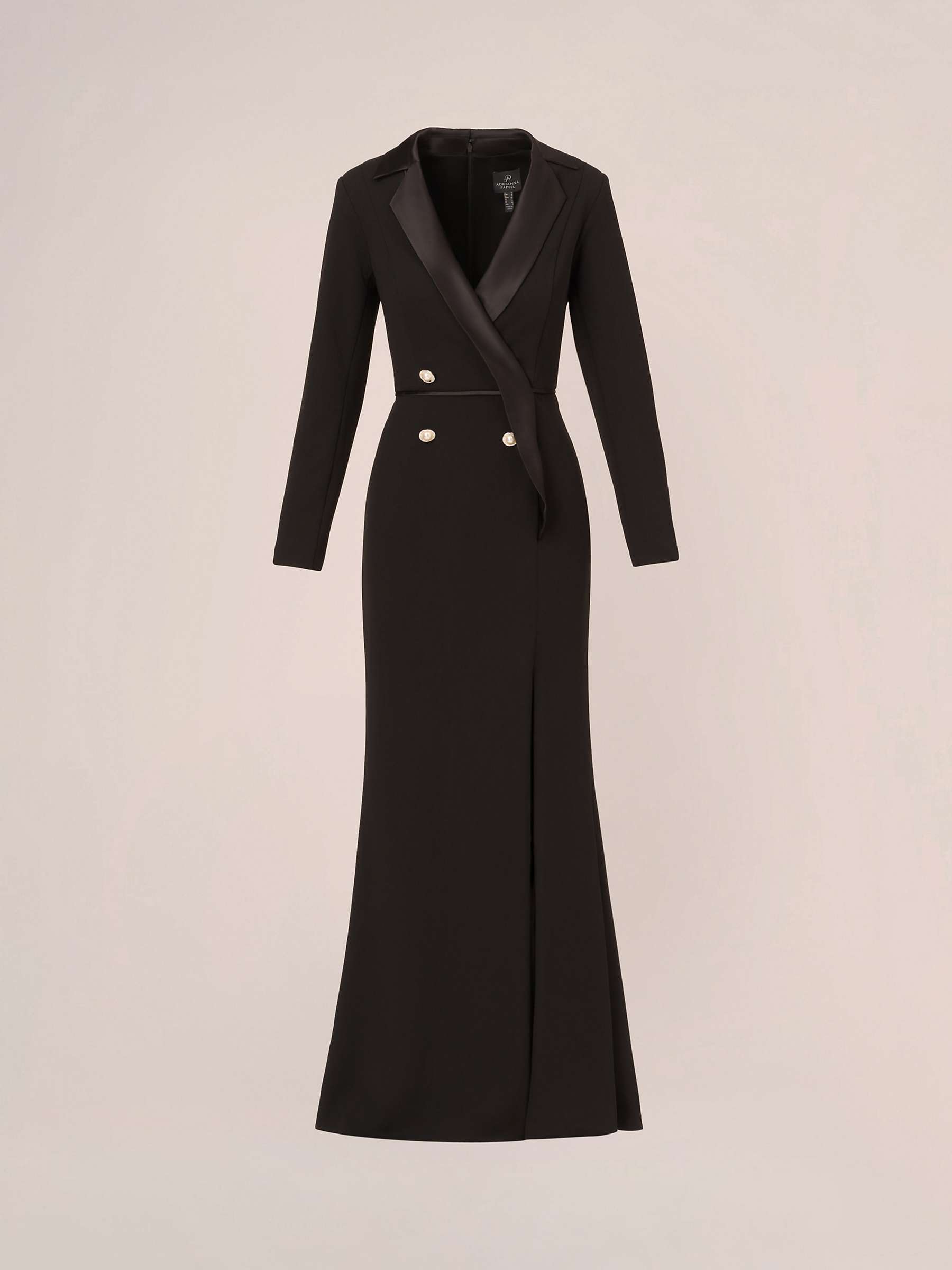 Buy Adrianna Papell Jewel Buttons Maxi Tuxedo Dress, Black Online at johnlewis.com