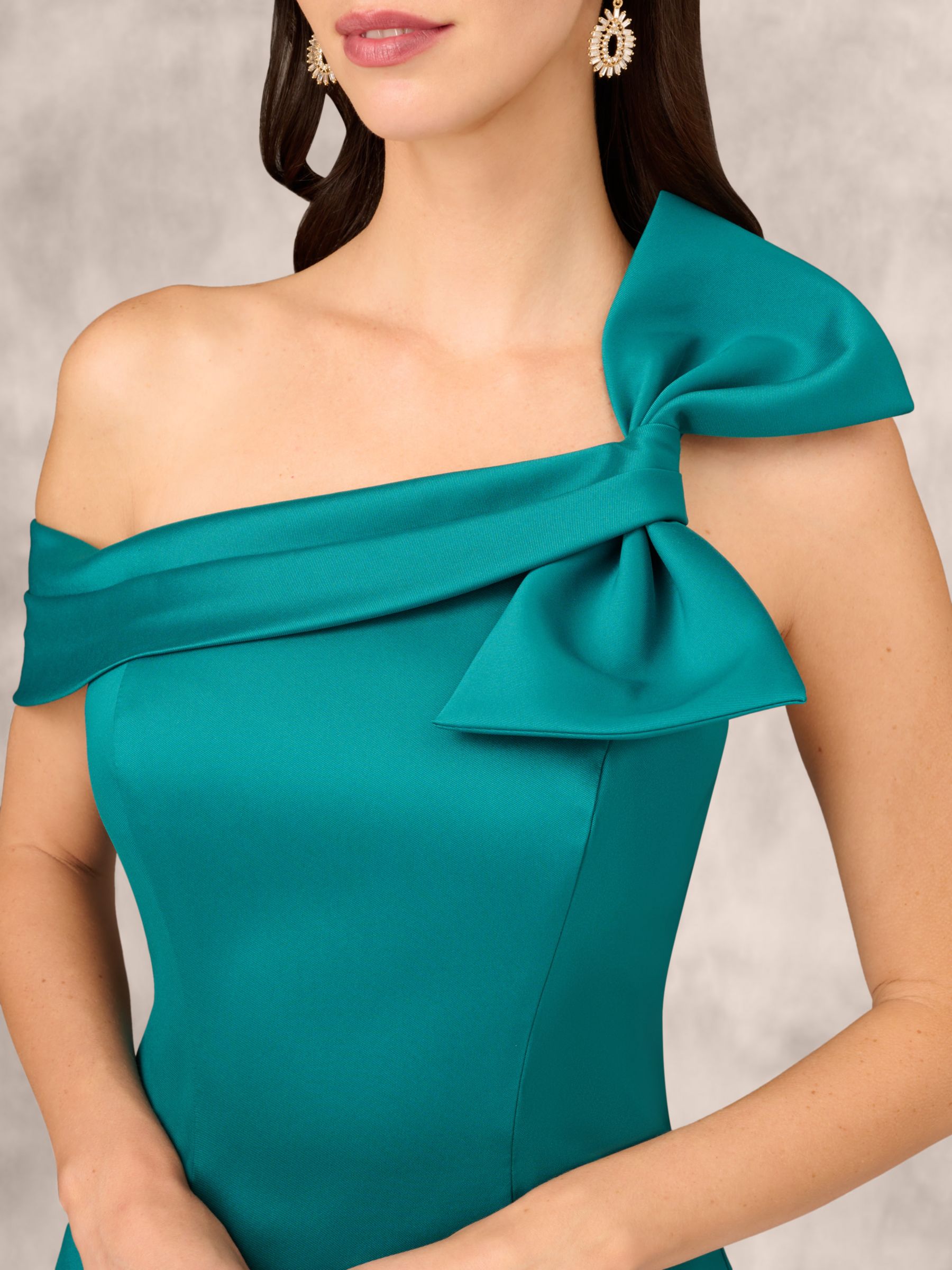 Aidan Mattox by Adrianna Papell Stretch Mikado Dress Deep Emerald