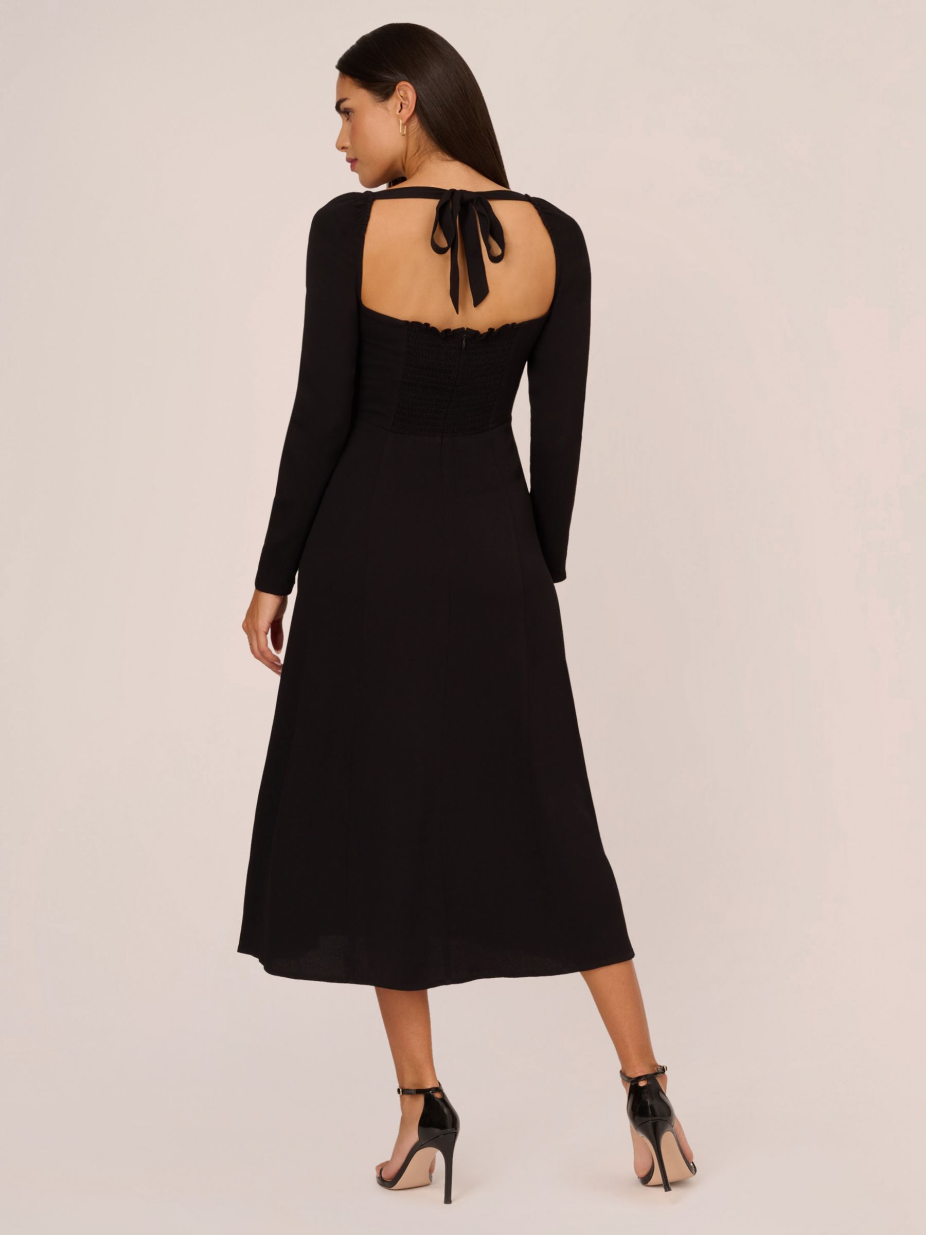 Adrianna Papell Light Crepe Midi Dress, Black, 12