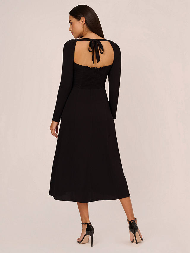 Adrianna Papell Light Crepe Midi Dress, Black