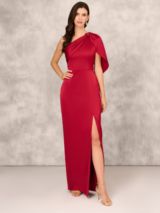 Adrianna Papell Sleeveless Cocktail Dress Red Plum at John Lewis