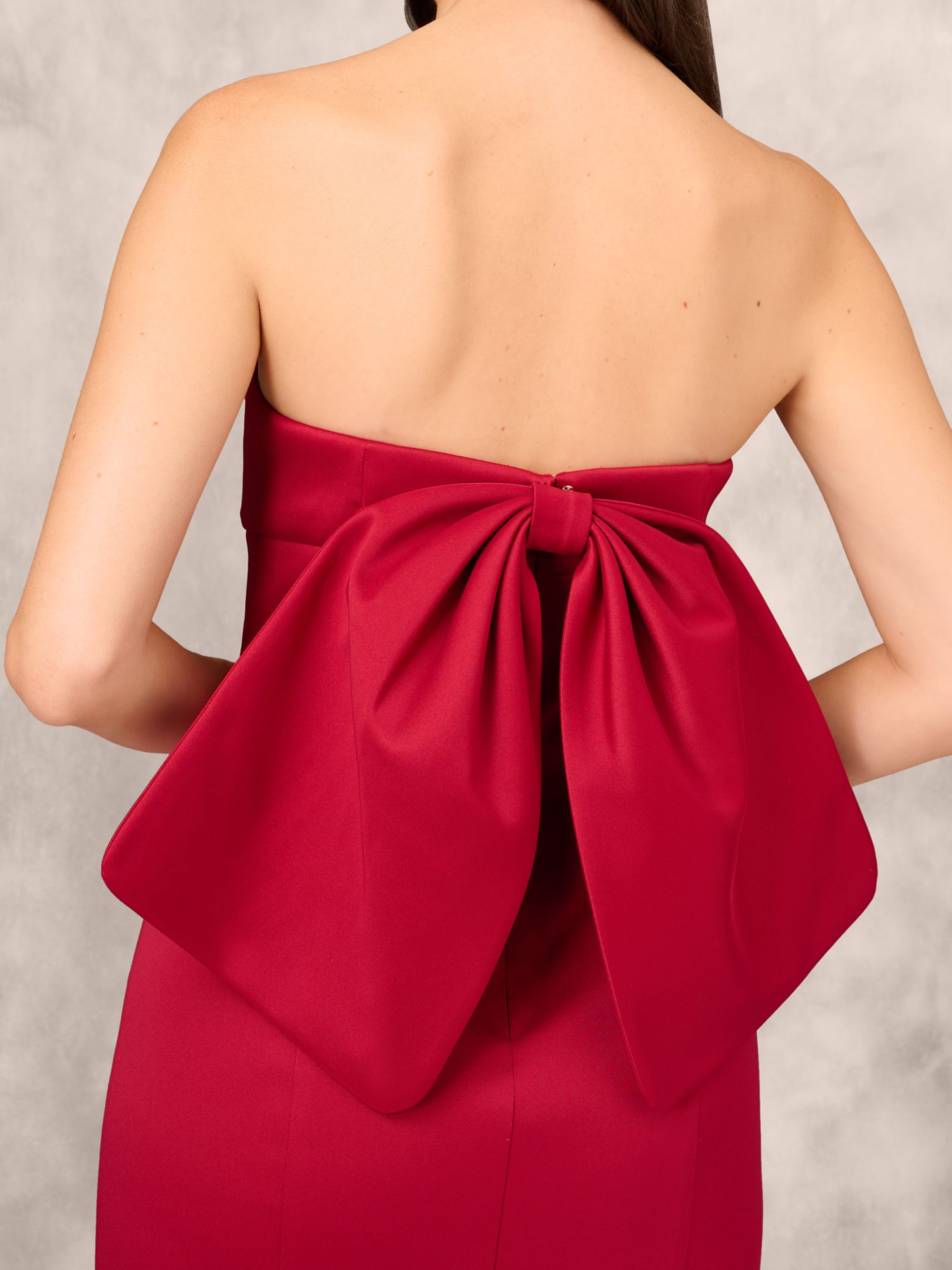 Buy Aidan Mattox by Adrianna Papell Stretch Mikado Maxi Bandeau Dress, Matador Red Online at johnlewis.com