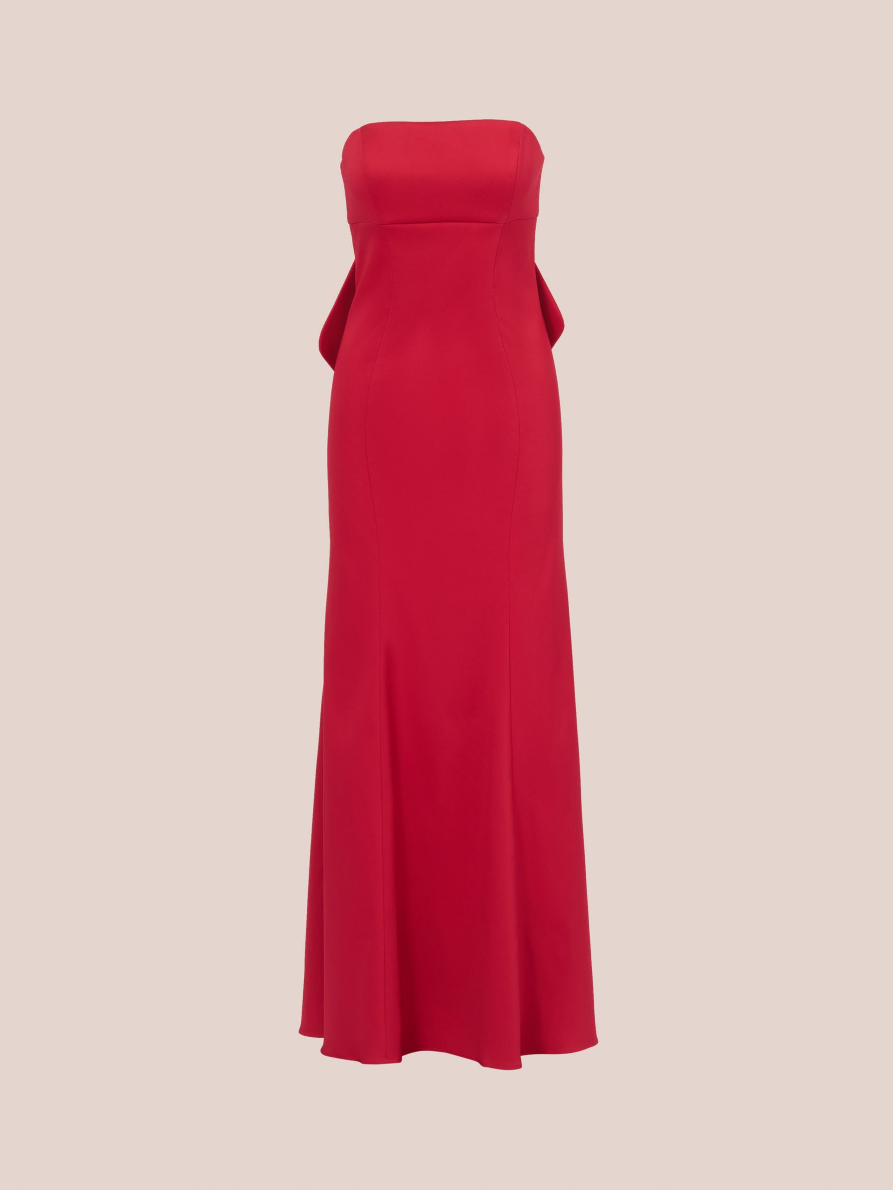 Buy Aidan Mattox by Adrianna Papell Stretch Mikado Maxi Bandeau Dress, Matador Red Online at johnlewis.com