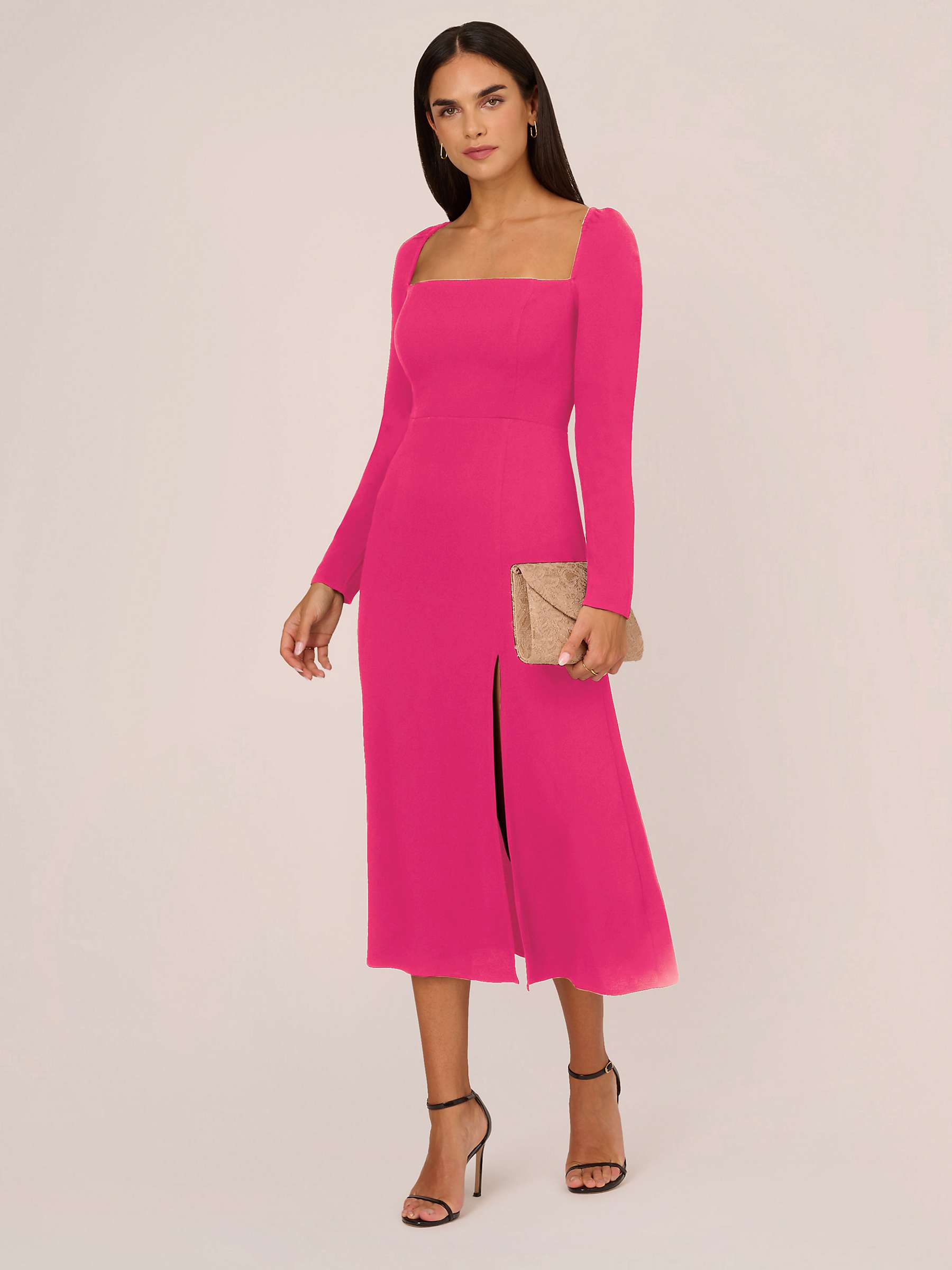 Buy Adrianna Papell Light Crepe Midi Dress Online at johnlewis.com