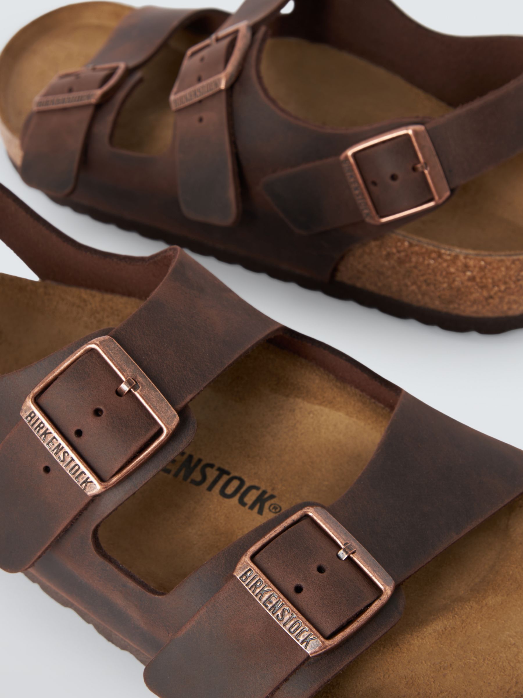Birkenstock Milano Leather Footbed Sandals, Oil Brown, 7.5