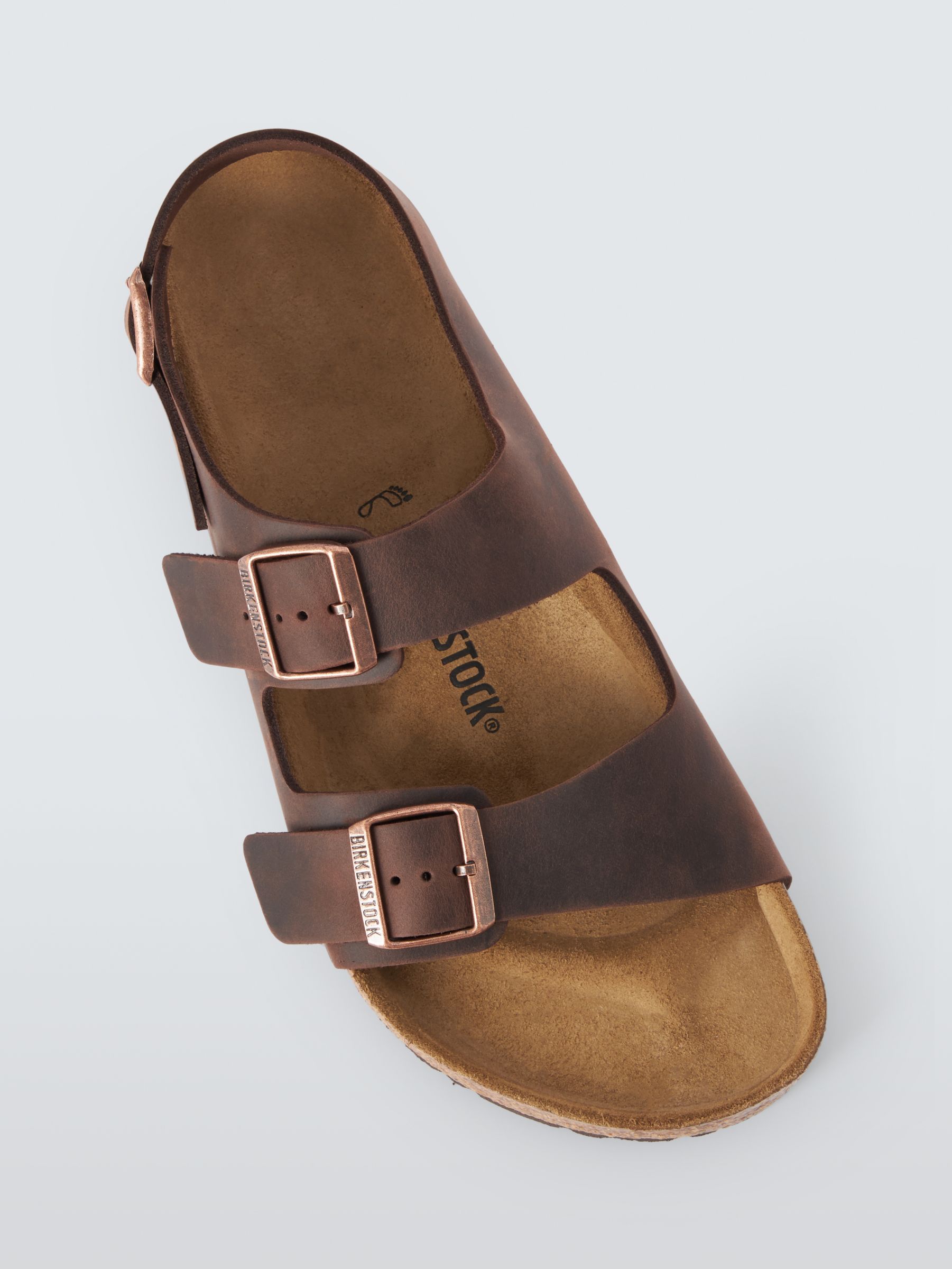 Birkenstock Milano Leather Footbed Sandals, Oil Brown, 7.5