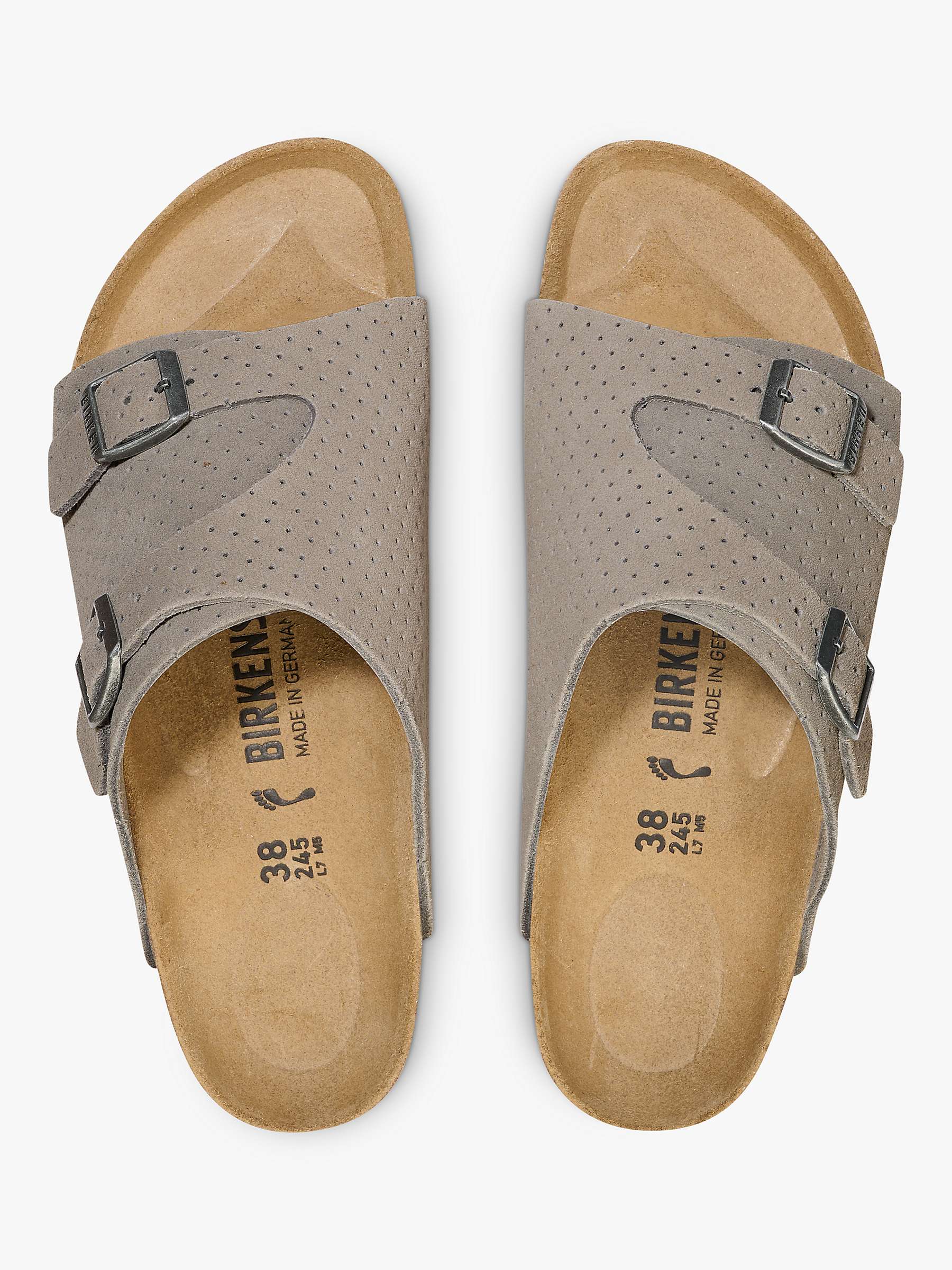 Buy Birkenstock Zurich Dotted Suede Sandals, Grey Online at johnlewis.com